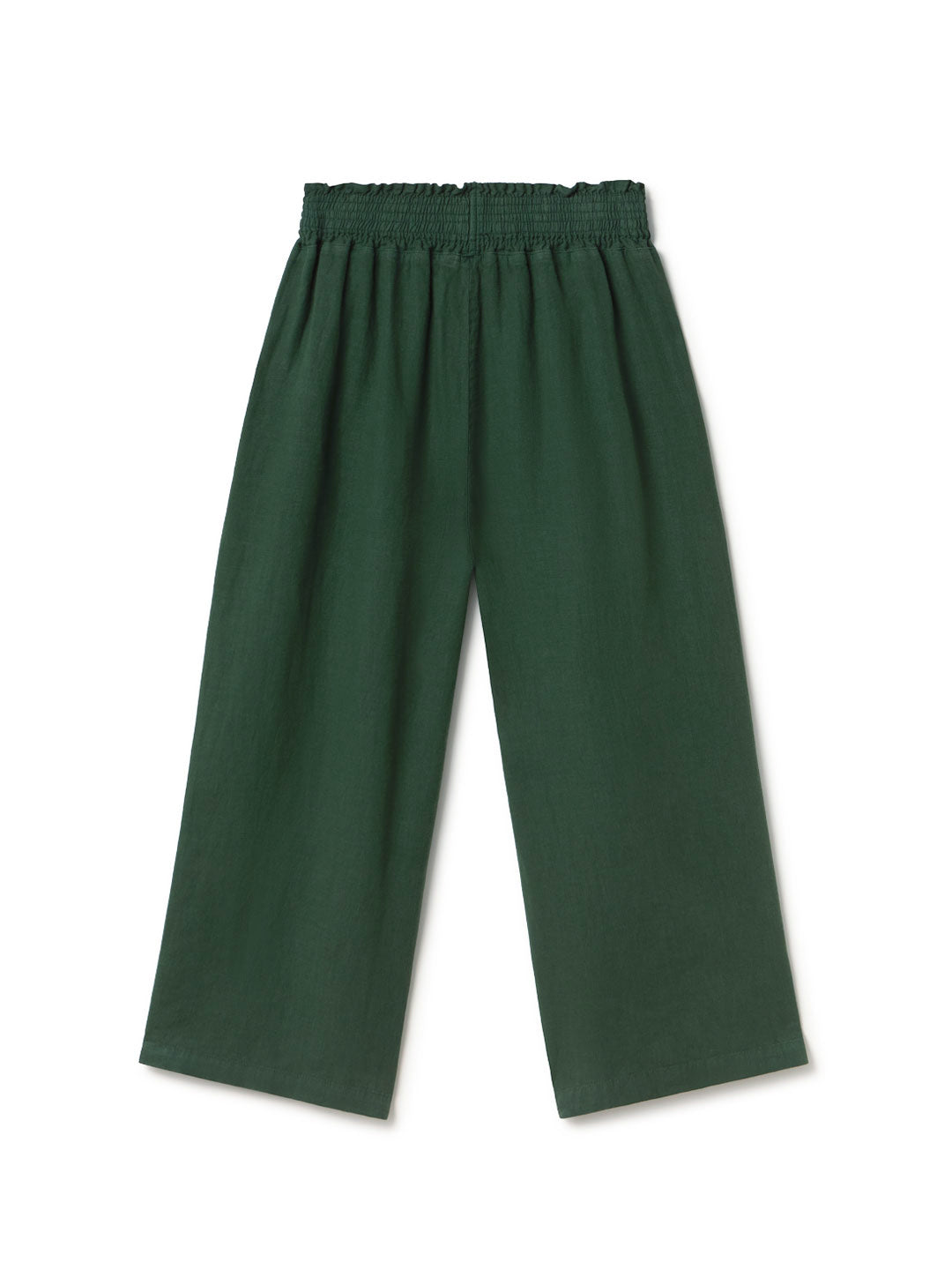 Garden green linen pants women back