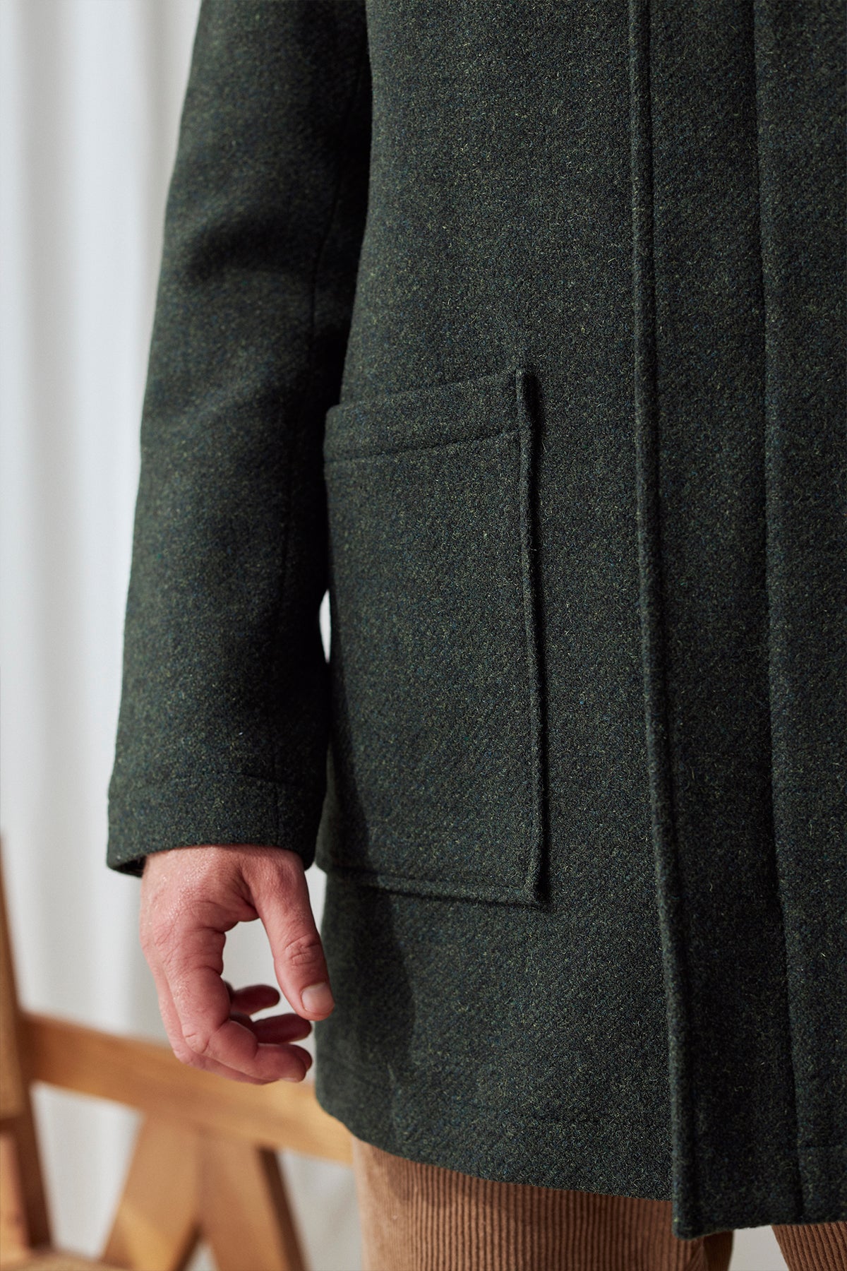 Sustainable Shetland wool winter coat