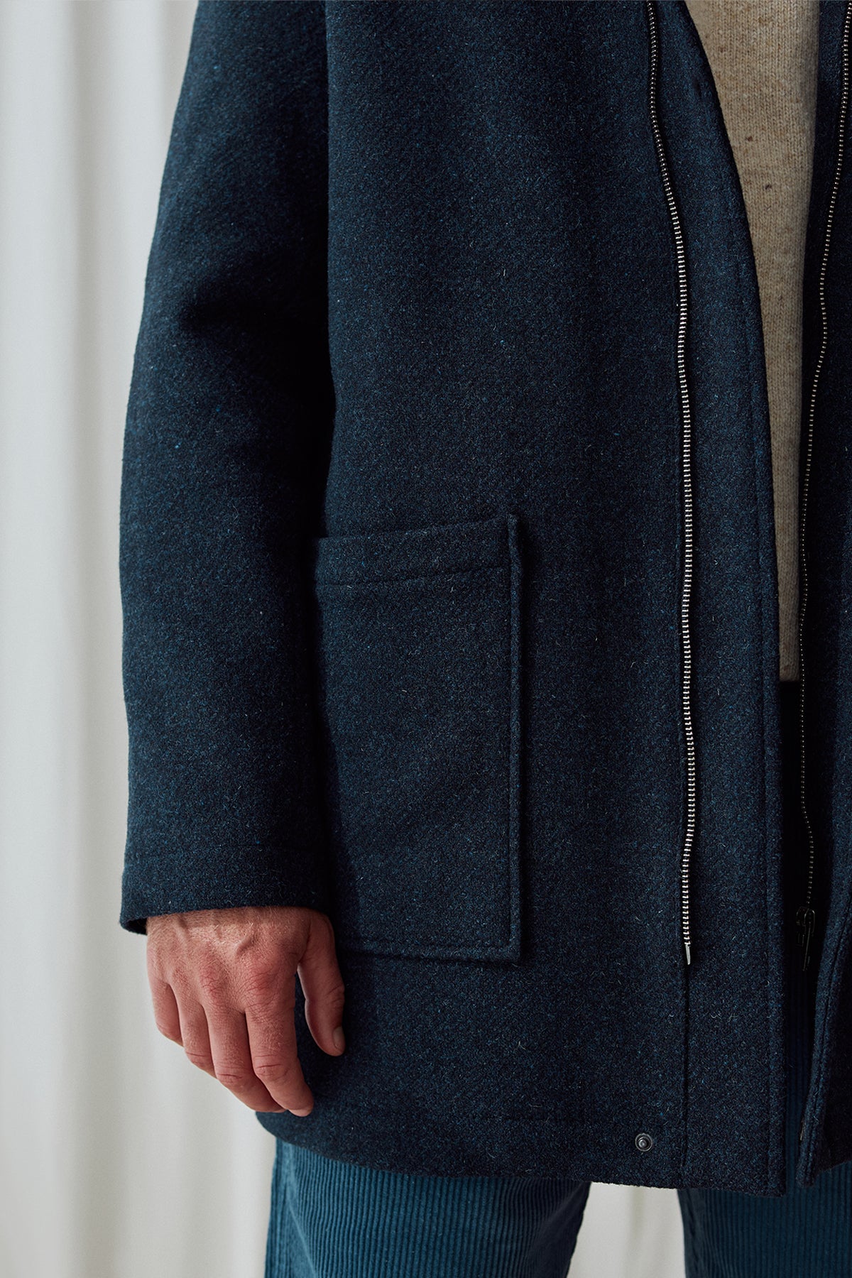 mulesing-free wool navy jacket for men