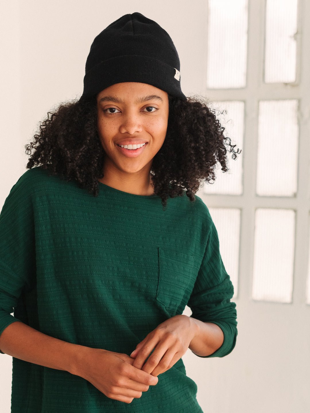 meta-preview, Warm mulesing-free black beanie