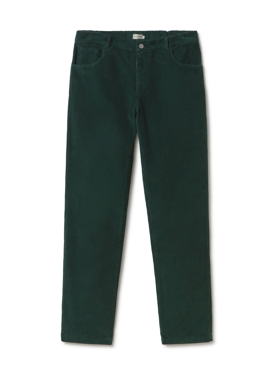 Dark green Micro corduroy pants men front
