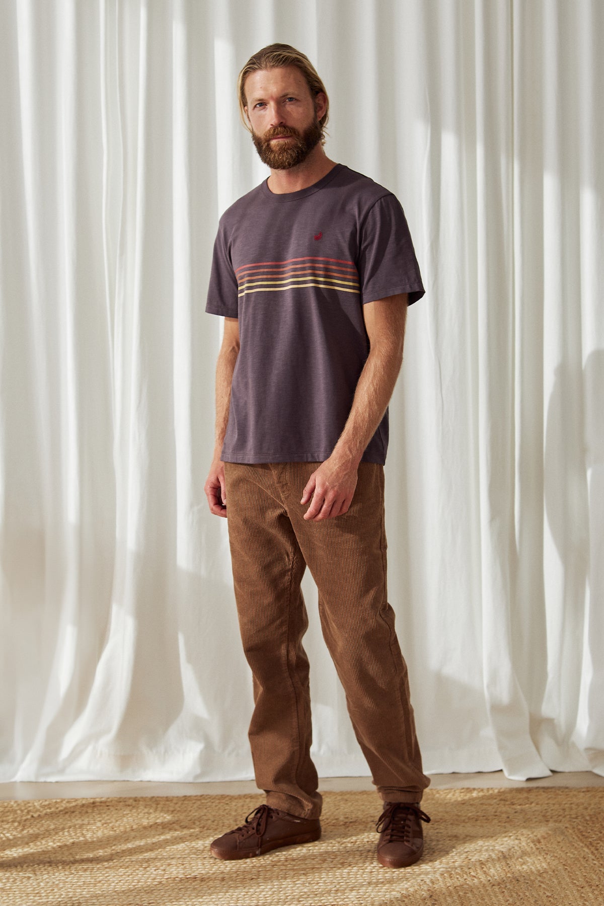 Eco-friendly brown straight pants