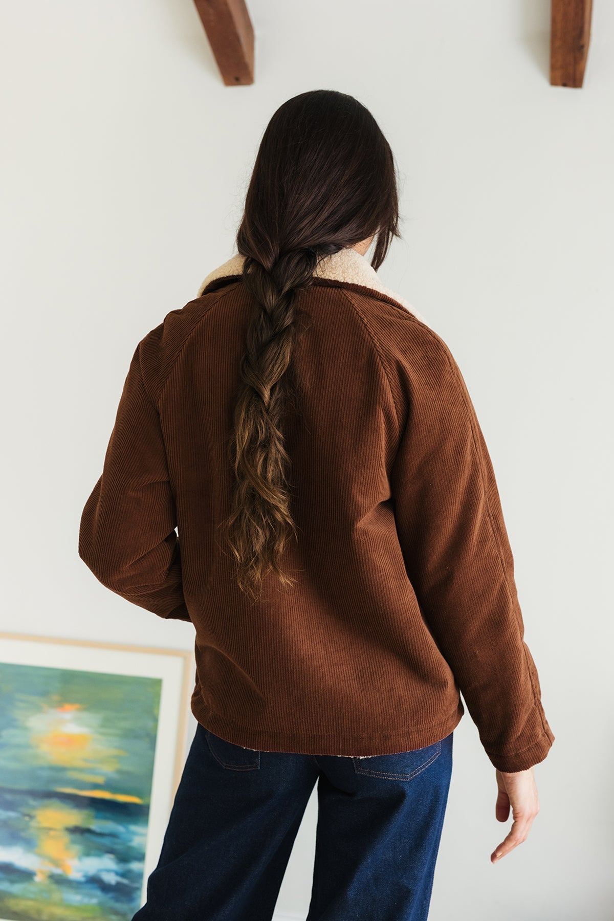 Sustainable cappuccino Shetland wool overcoat