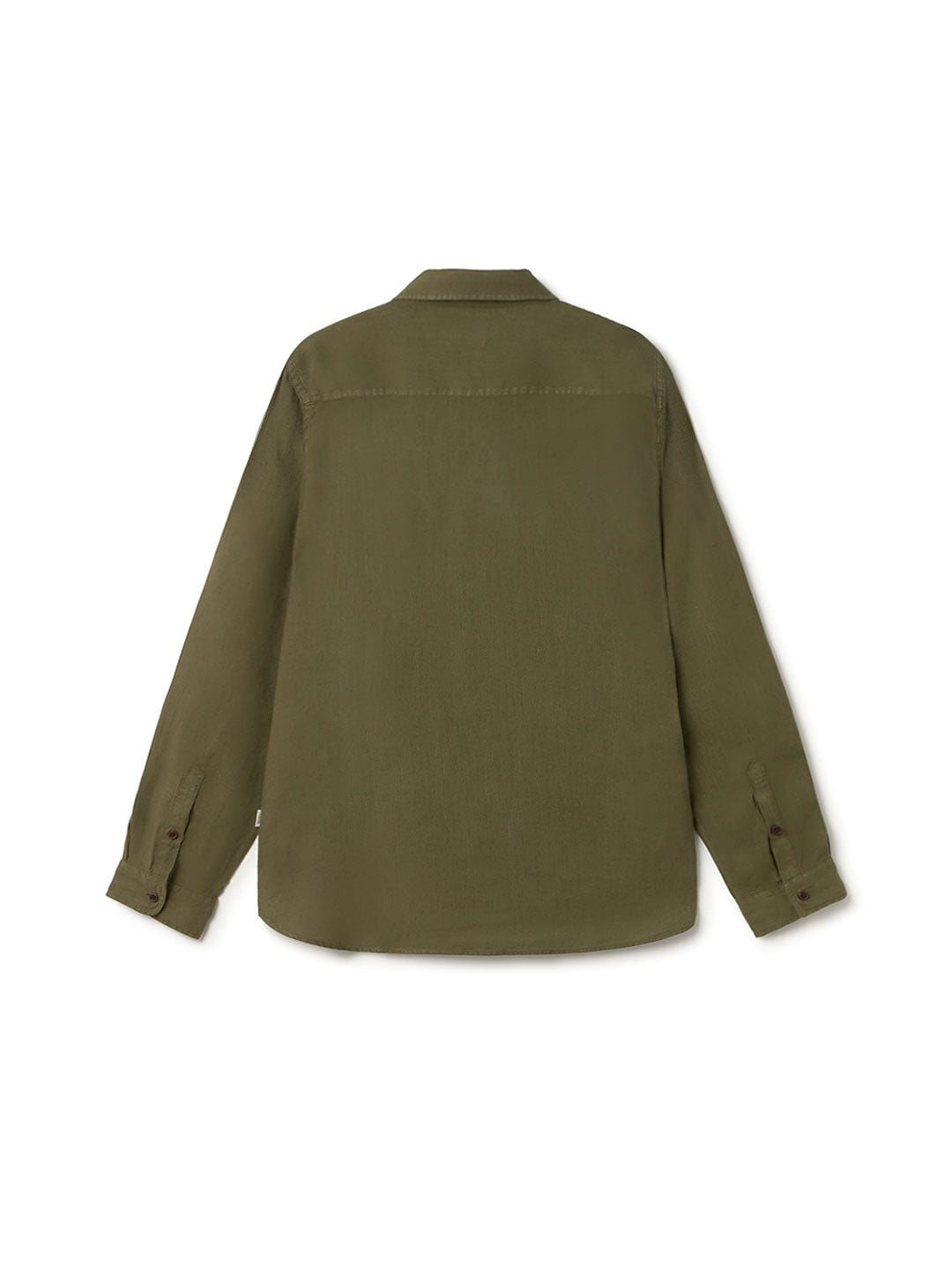 Codium green linen shirt men back