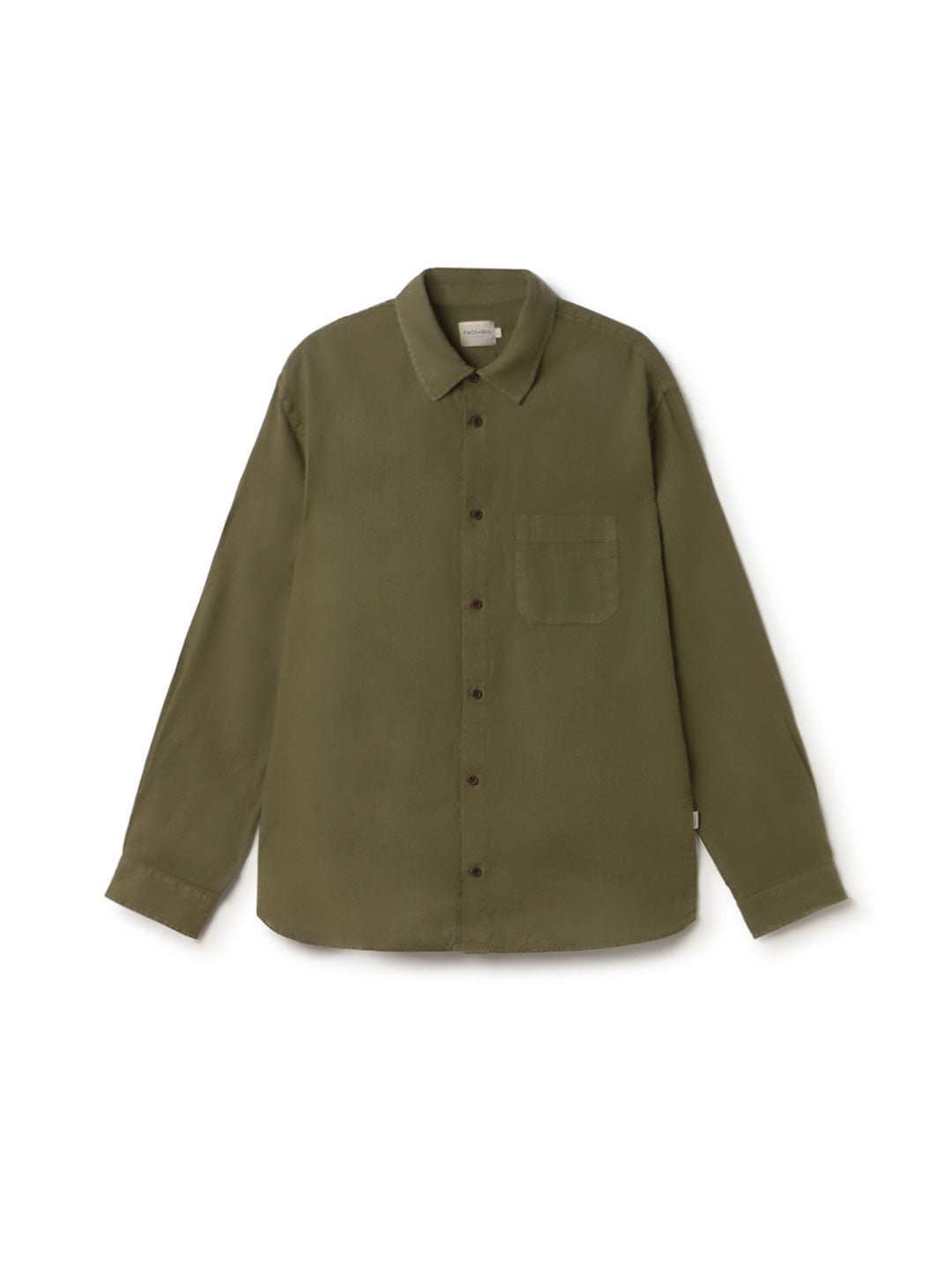 Codium green linen shirt men front
