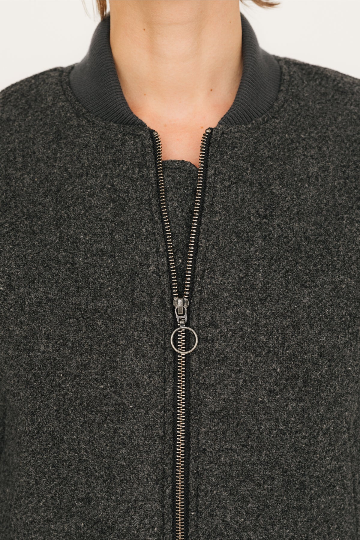 zip up wool jacket