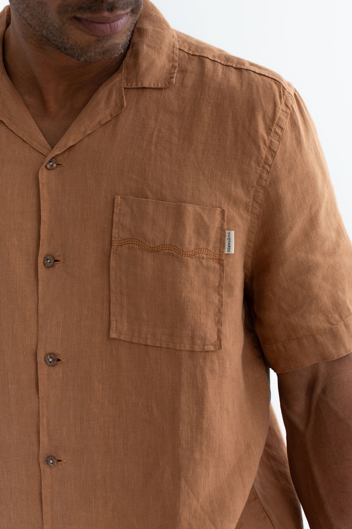 Adobe Guayabera shirt men detail front