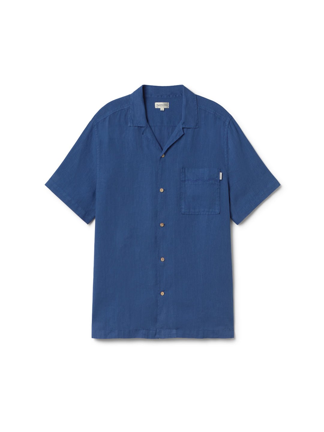 blue linen shirt men front