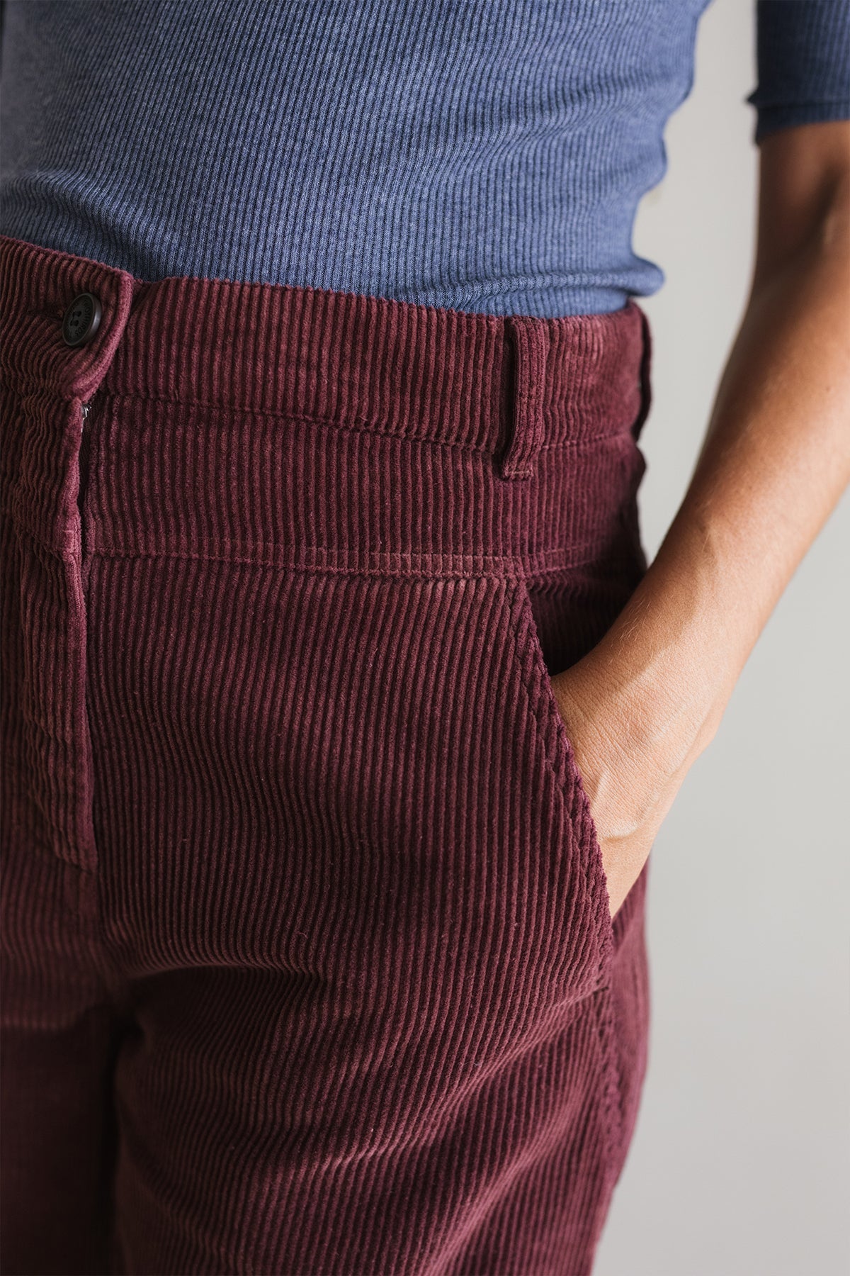 Vegan straight-leg corduroy pants