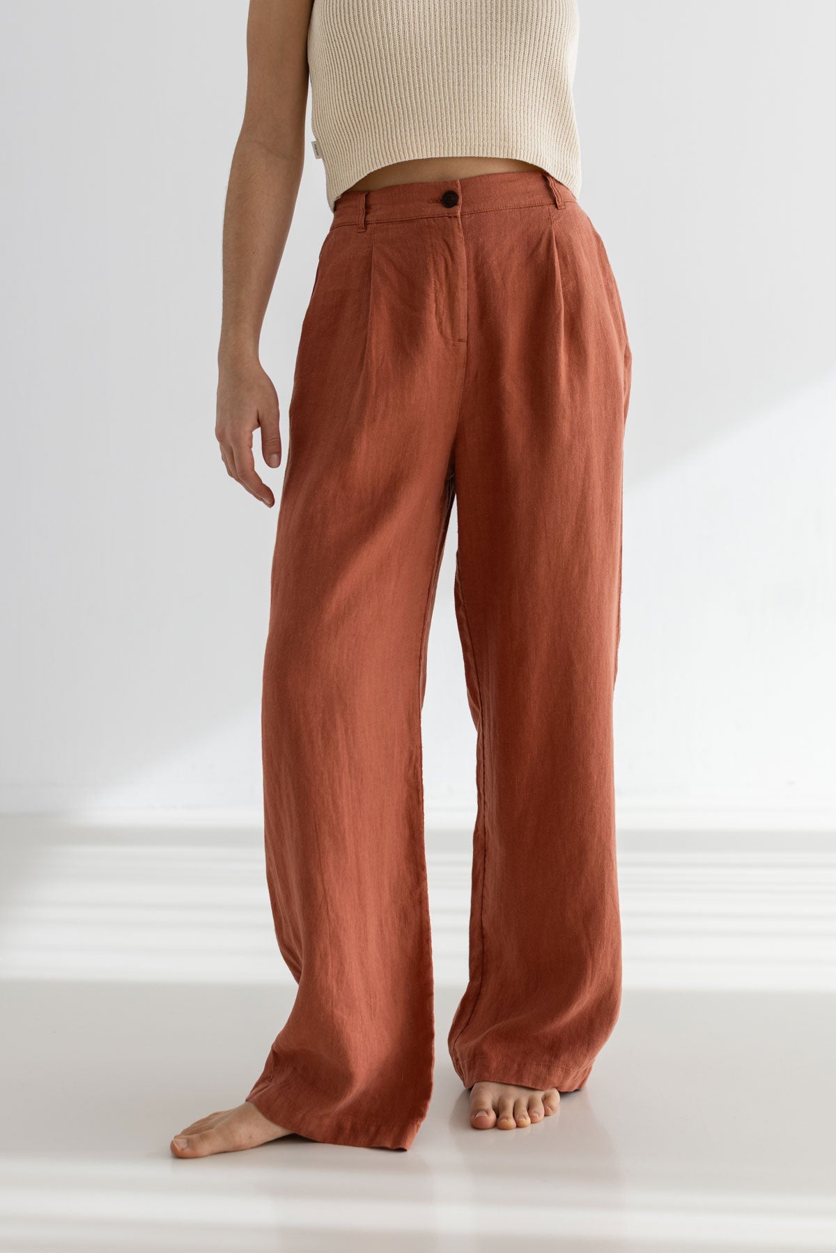 Sienna linen pants women wear view front