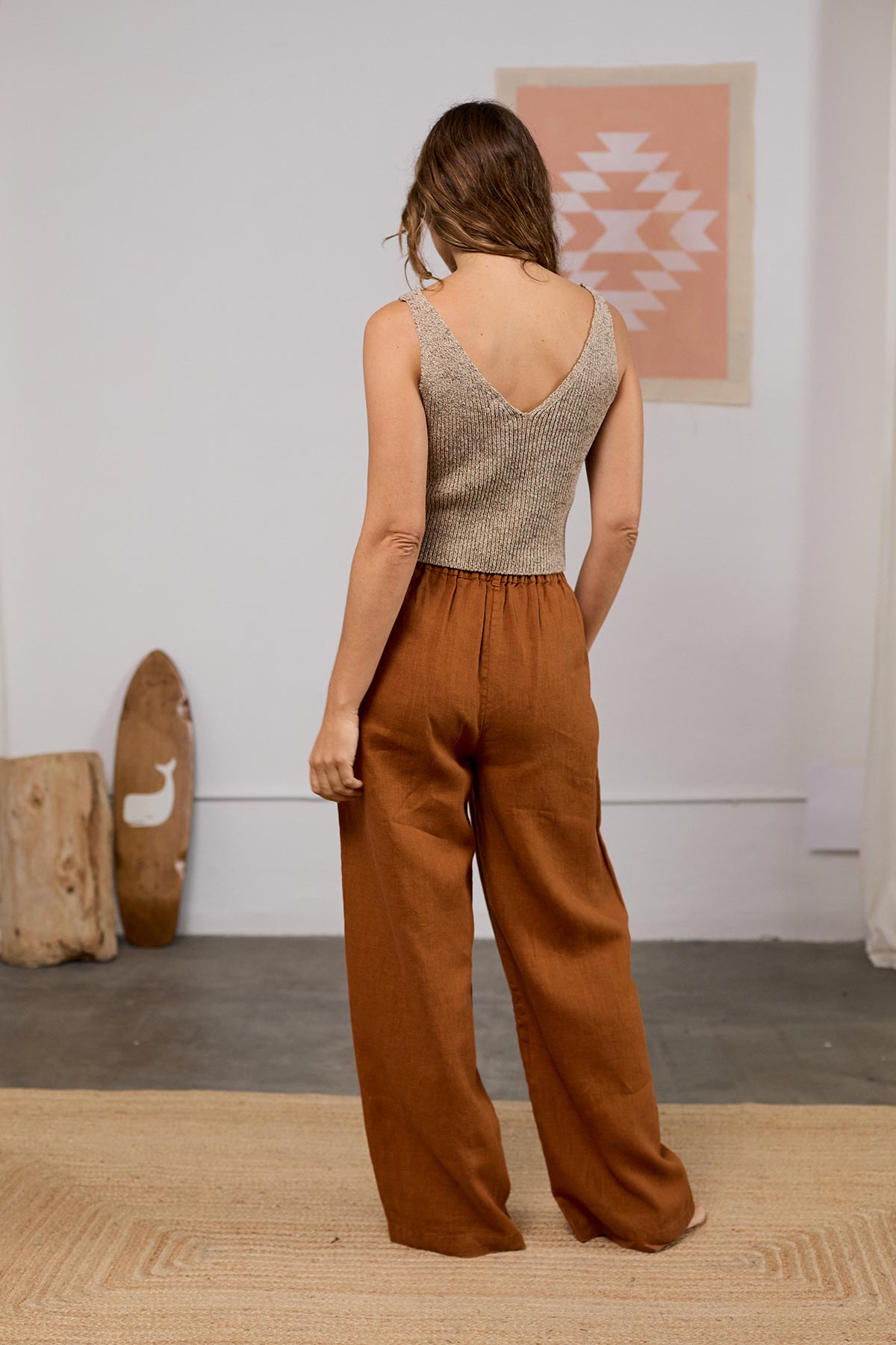 Soft brown linen pants