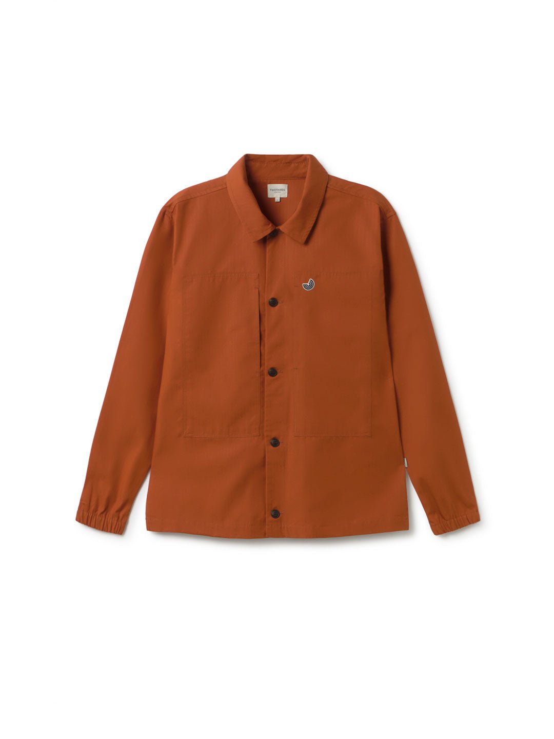 Umber orange Organic cotton ripstop overshirt men front