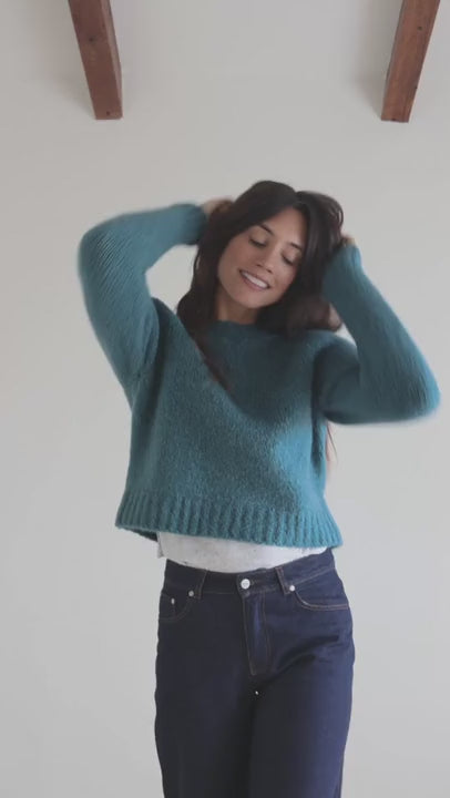 Soft recycled knit sweater for women