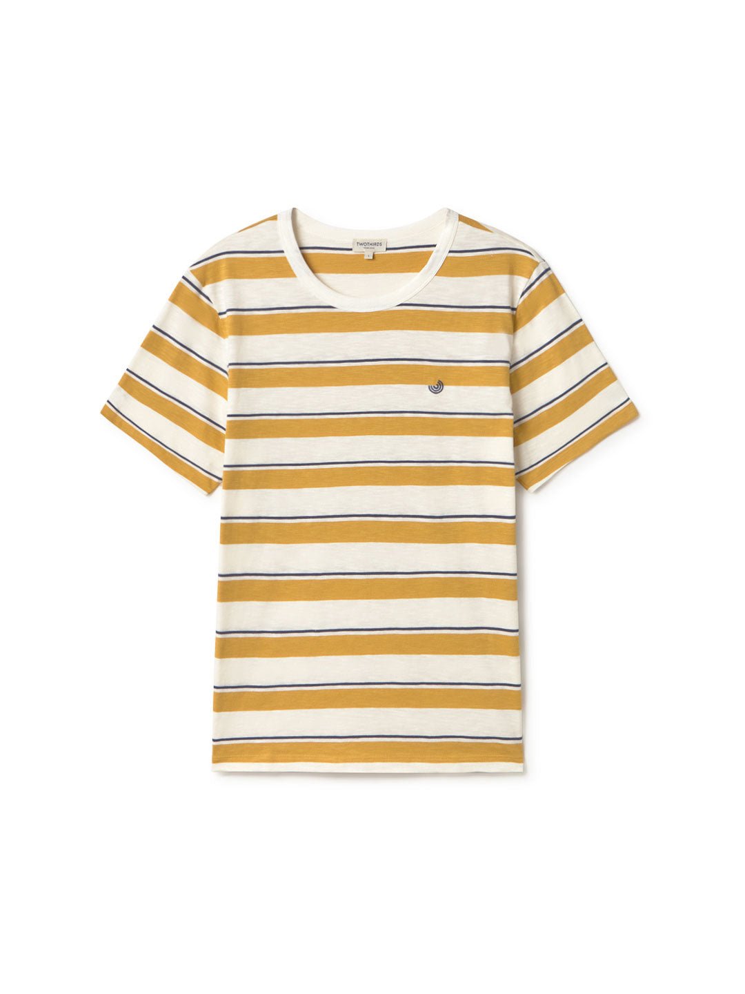 Mustard and Navy Stripes tshirt men front
