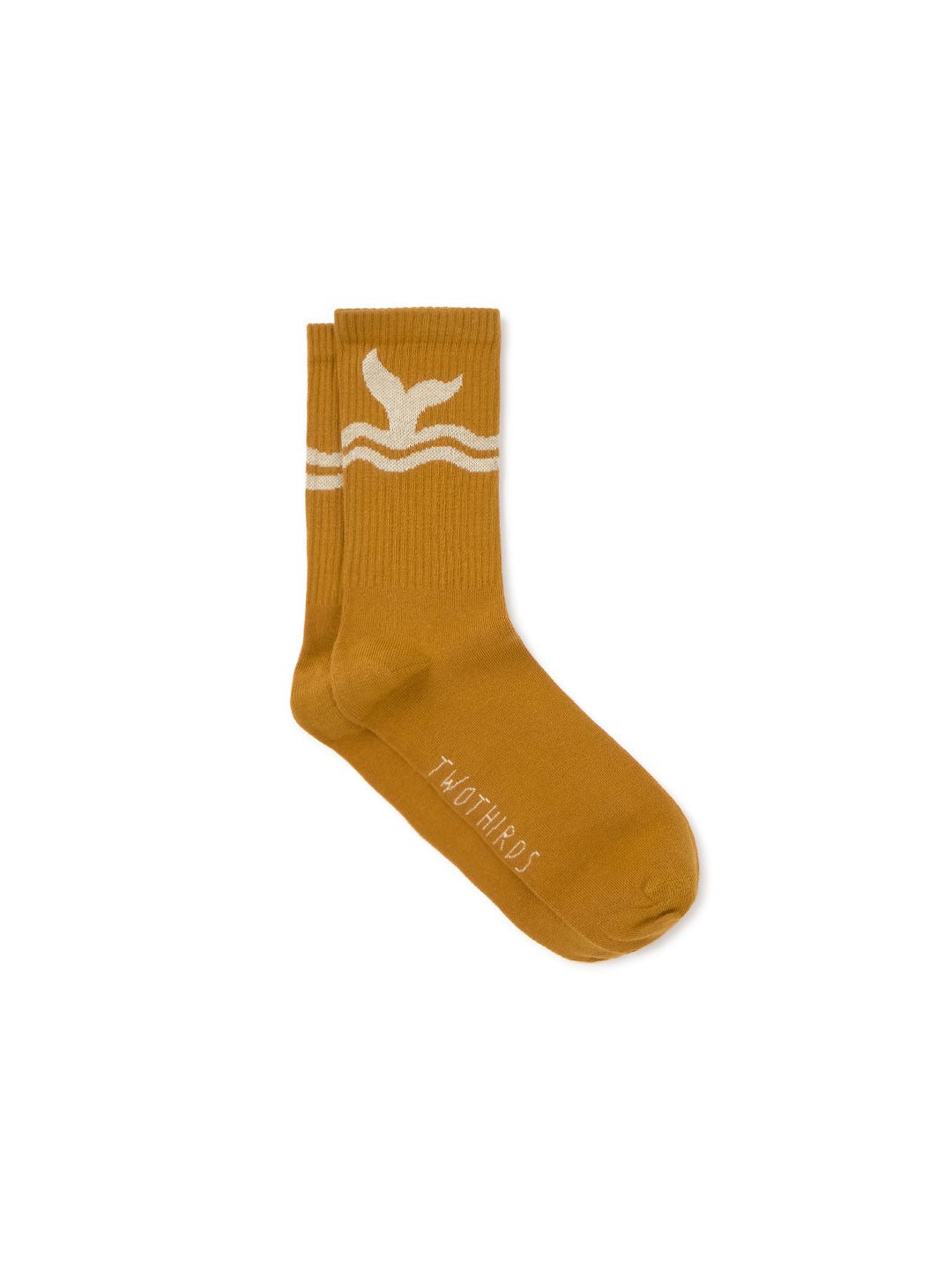 Mustard yellow whale socks