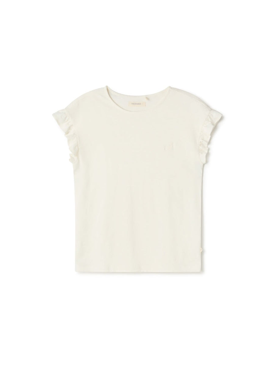 ◆typeservice◆ Ruffled Button TShirt Off White NHTT25OWF ☆KISS OF LIFE ハヌル 着用！！【TYPESERVICE】Ruffled Button