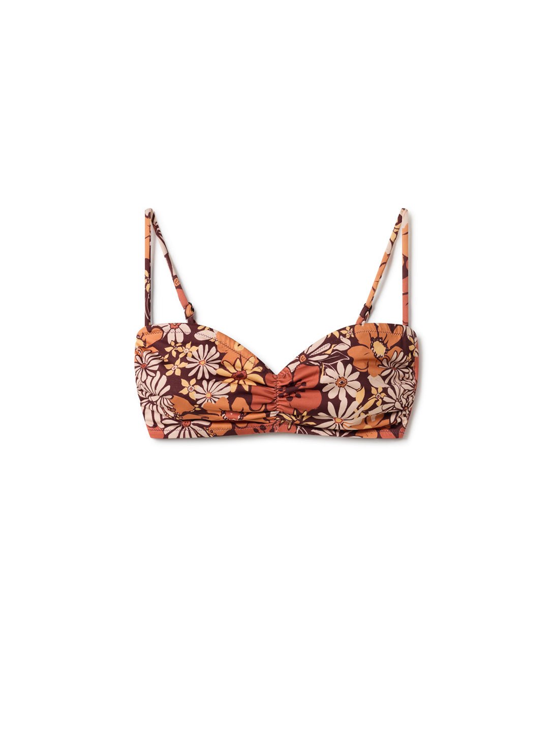 Saddle Top - Retro Flower Brown