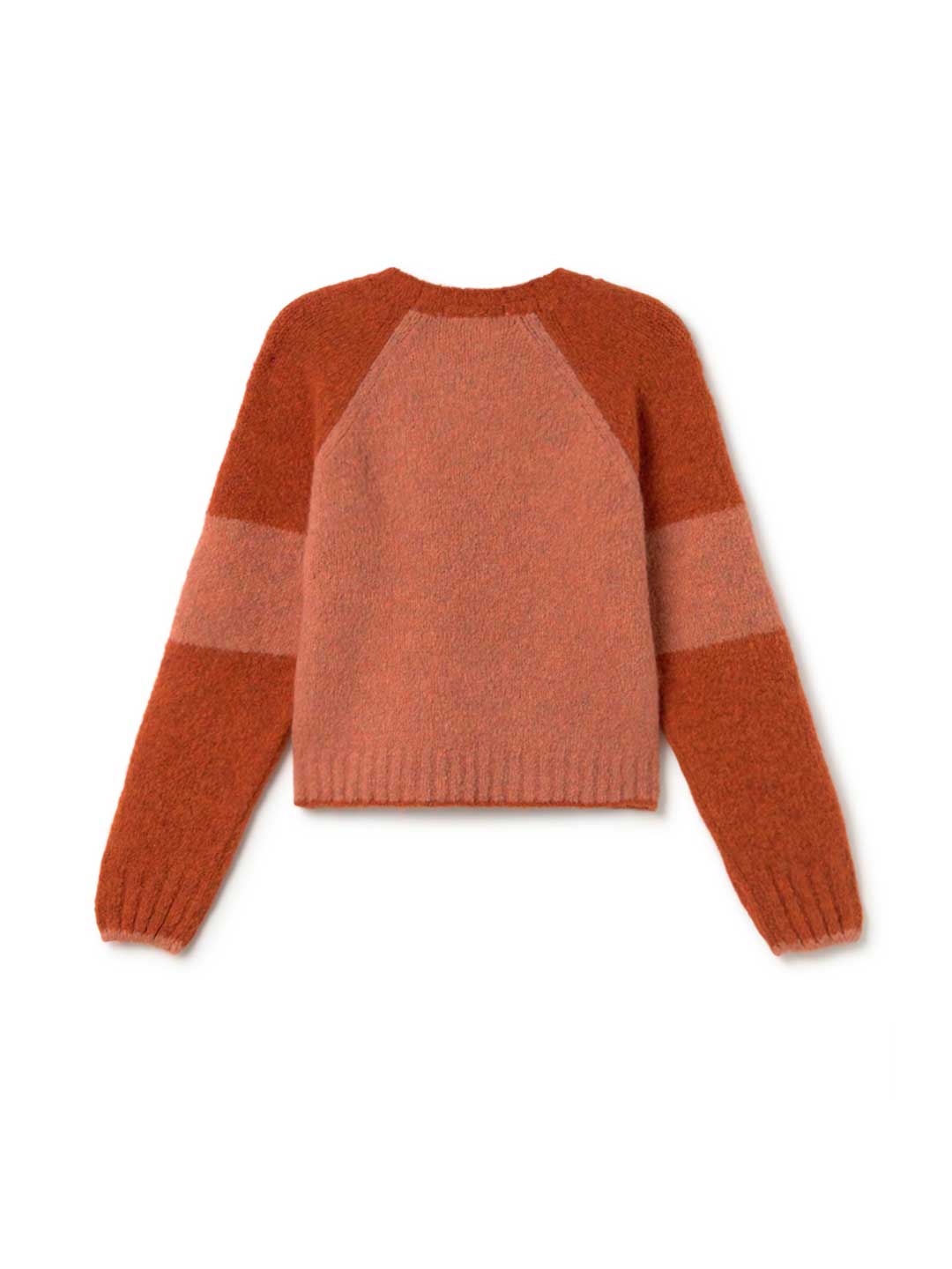 Terracotta color-block knit