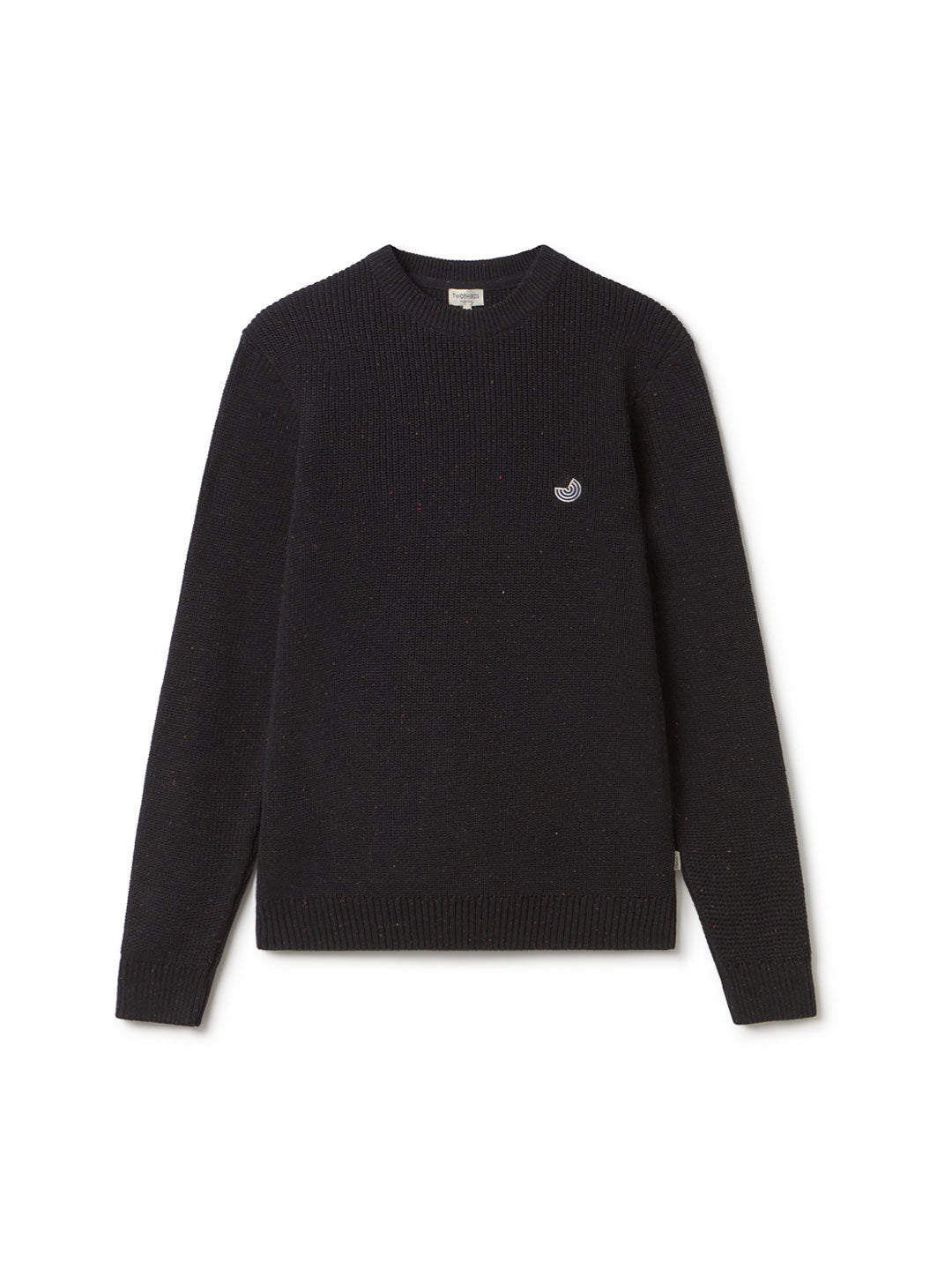 Black multicolor neps knit men front