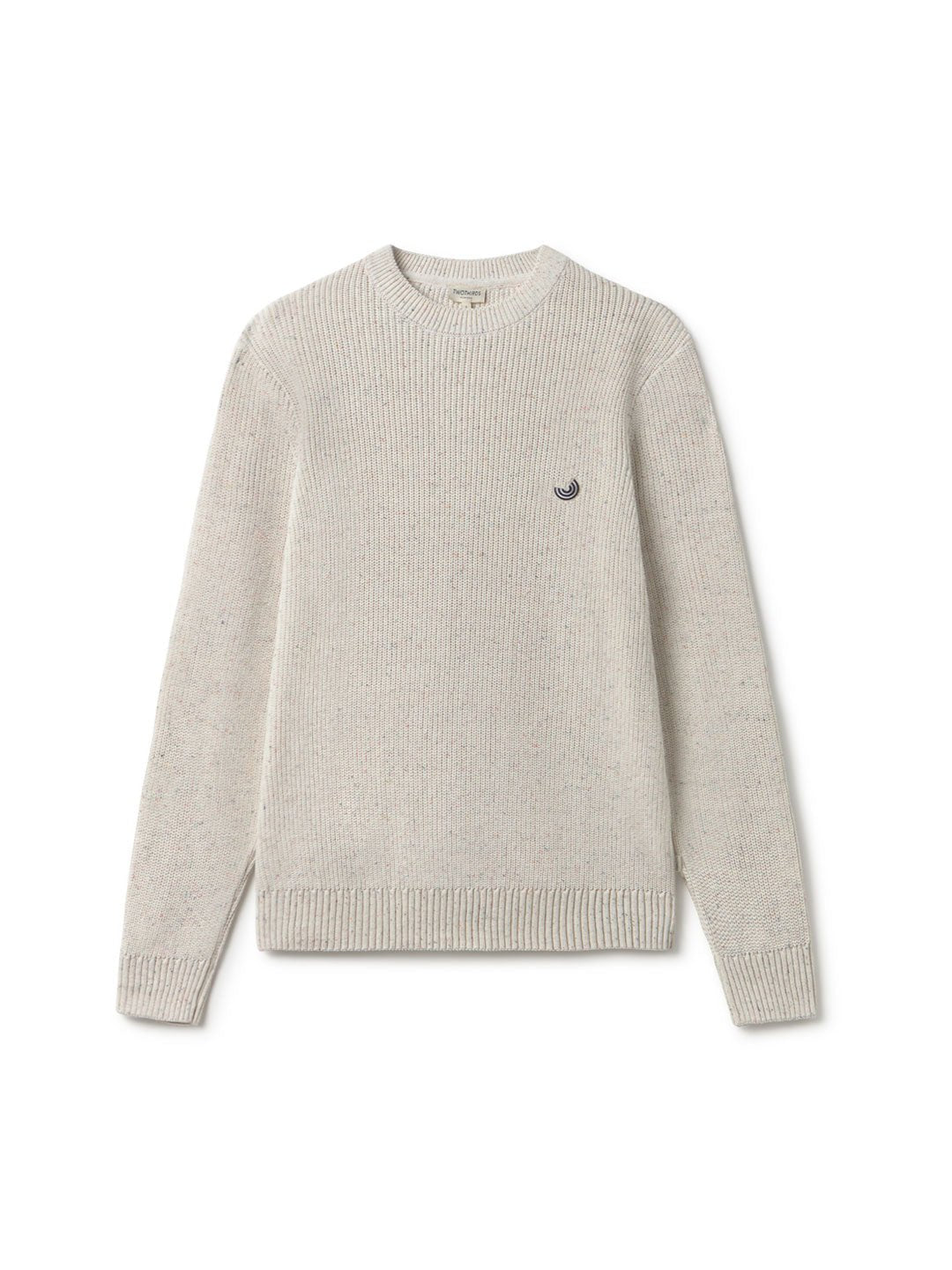 Ecru multicolor neps knit men front