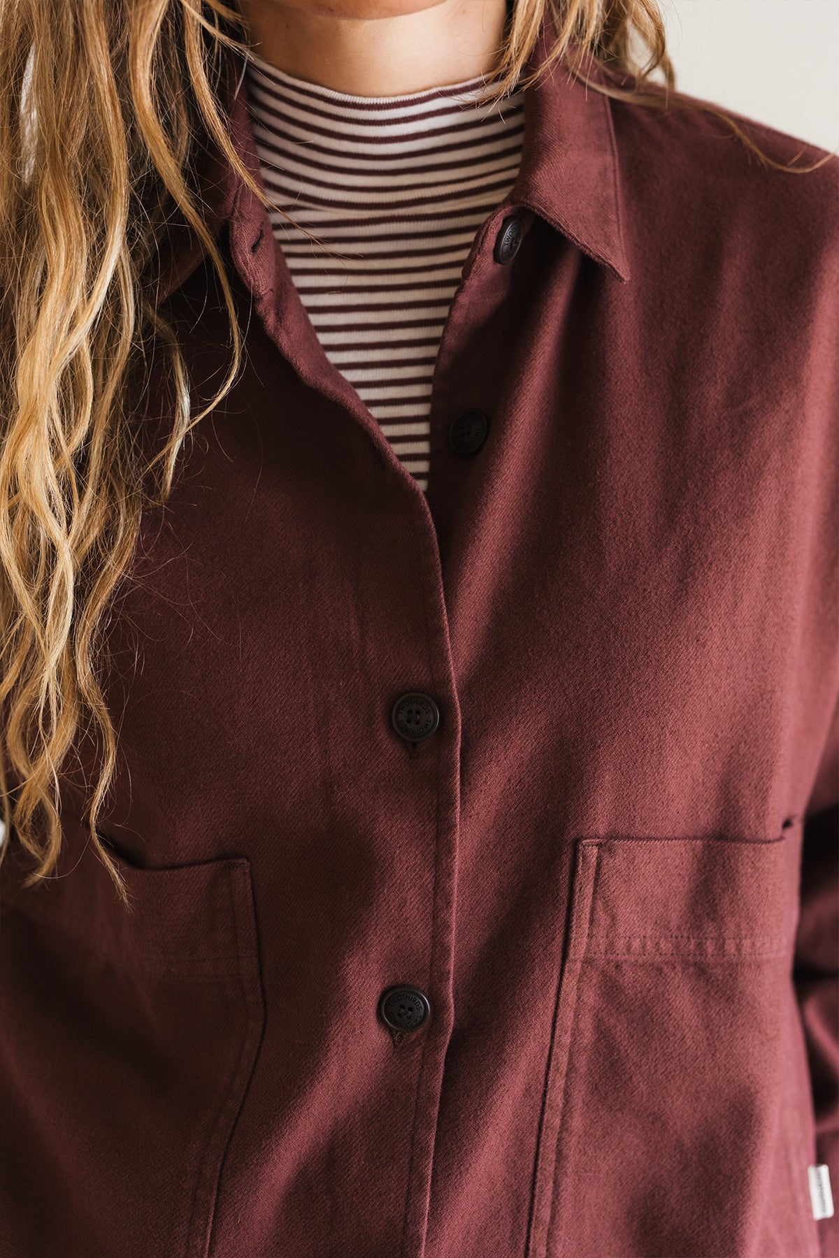 Earth-toned sustainable flannel shirt
