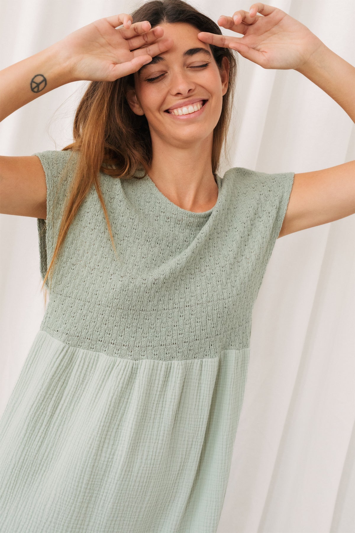 organic cotton green women dress