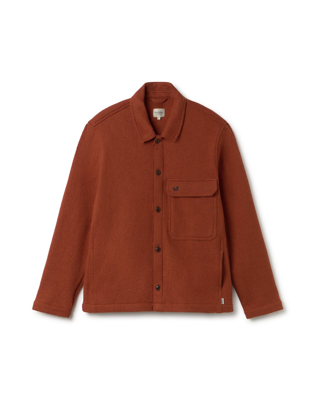Burnt orange Wool overshirt men front