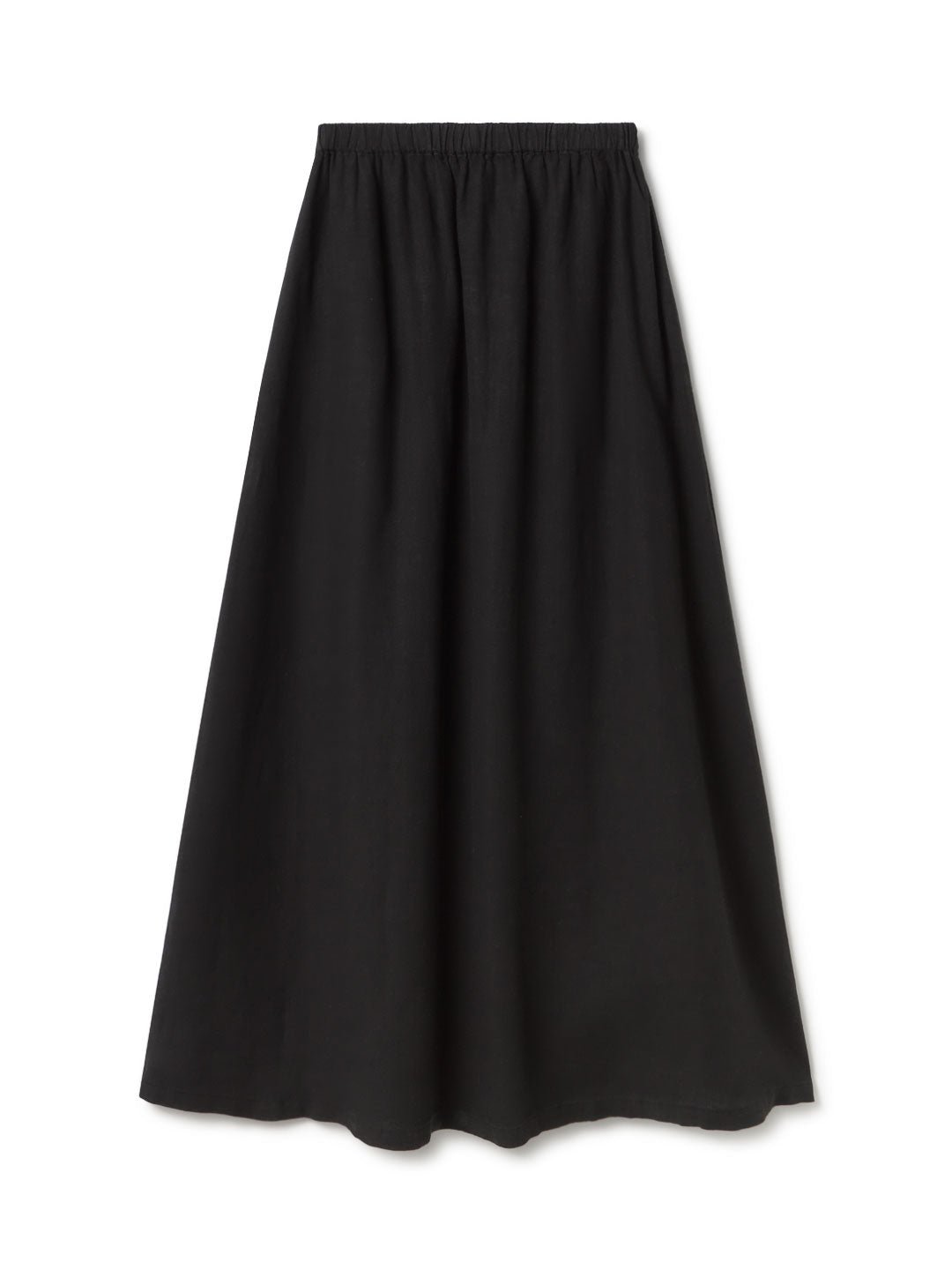 Black linen skirt women back