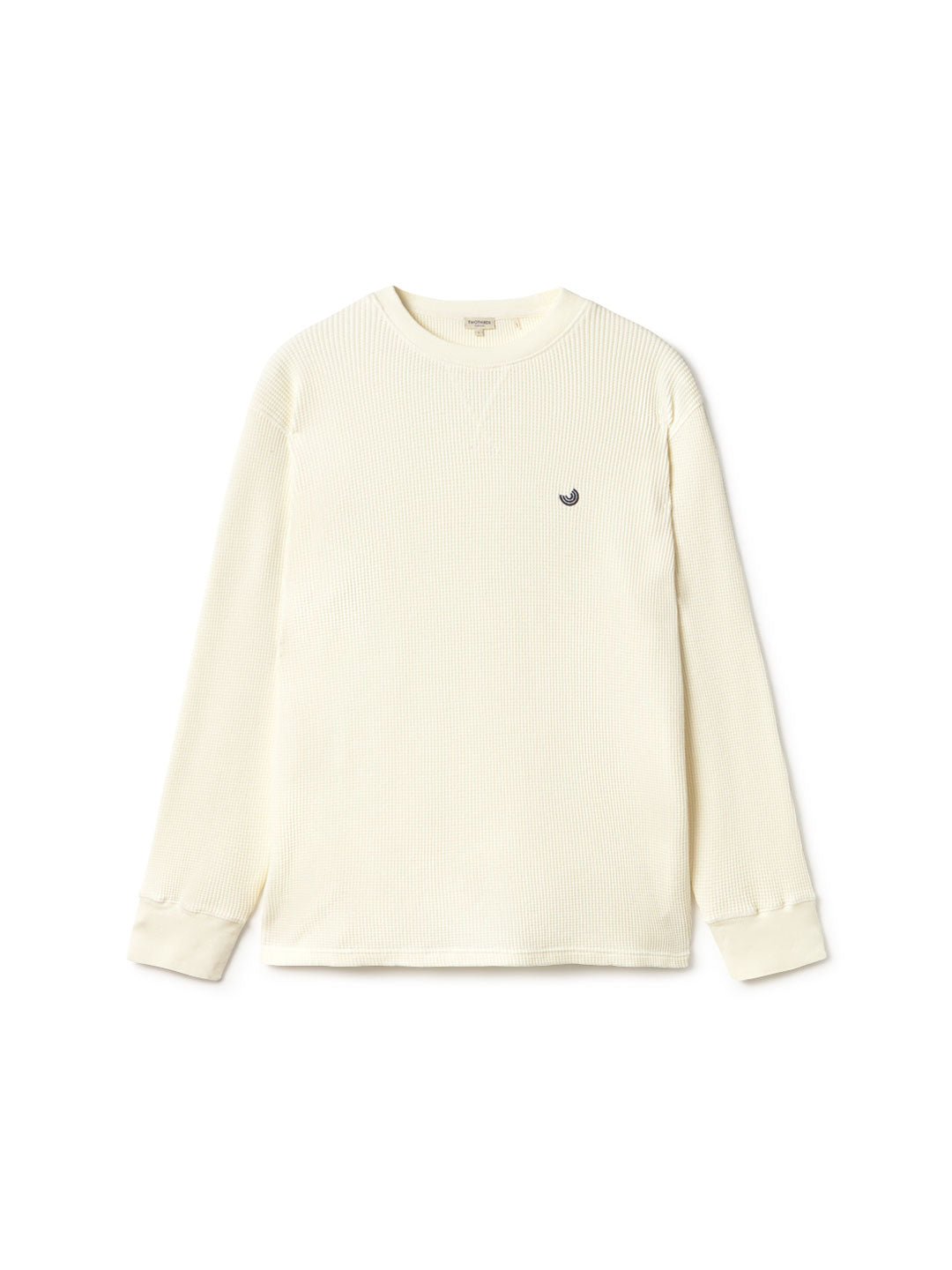 Ecru waffle sweatshirt men front