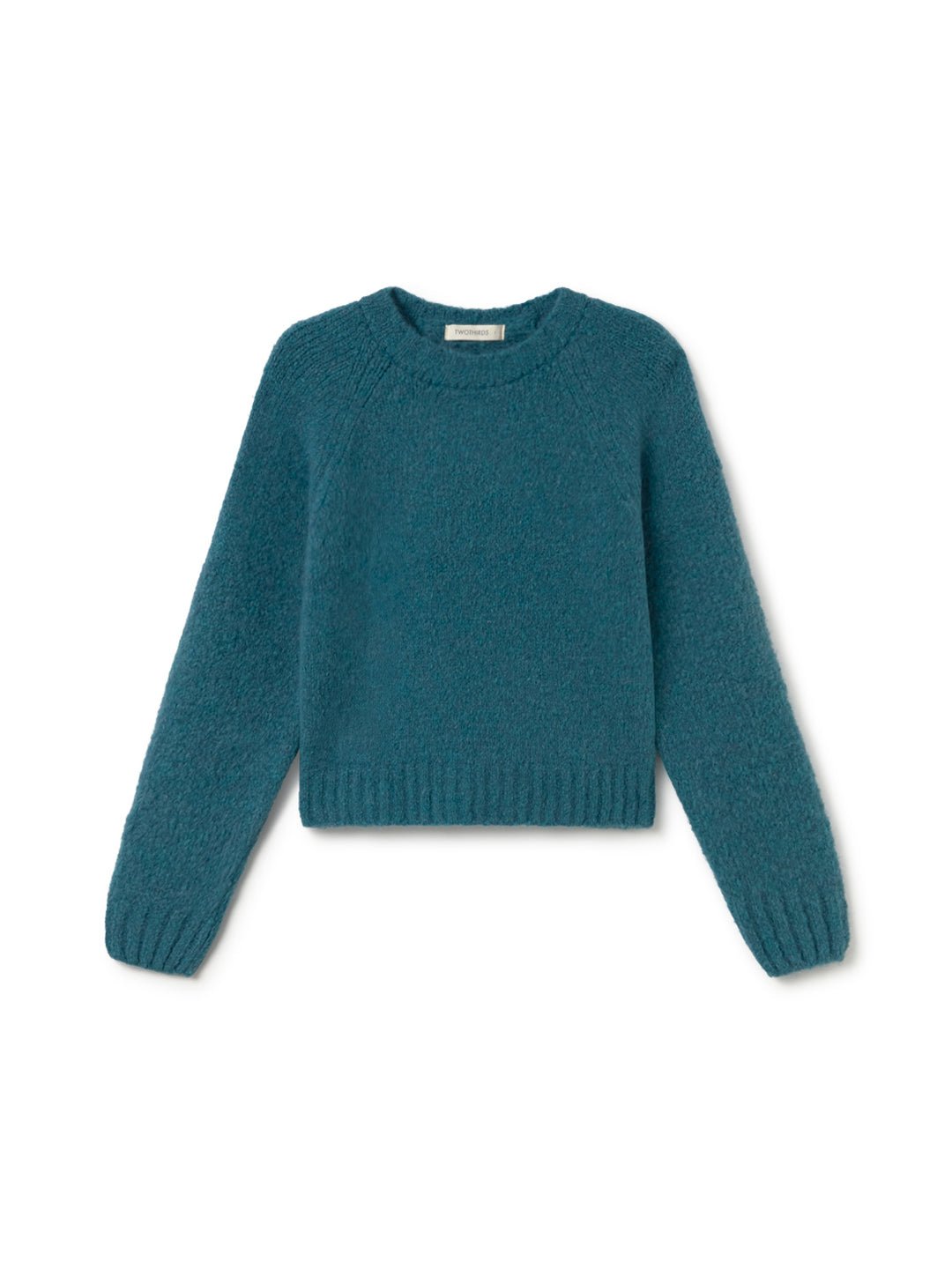 Blue boxy women’s wool-blend sweater
