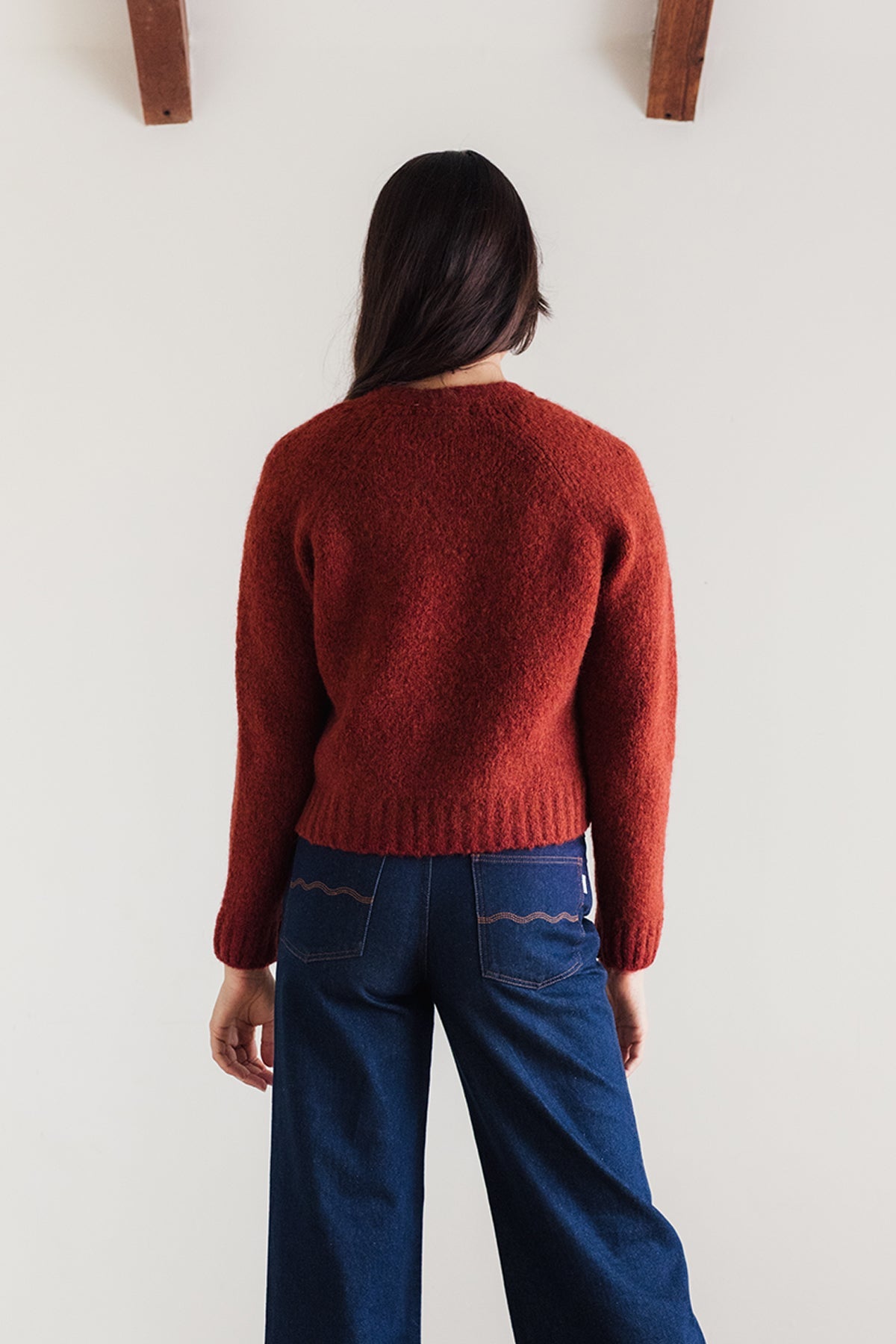 Recycled yarn cozy dark pink knit