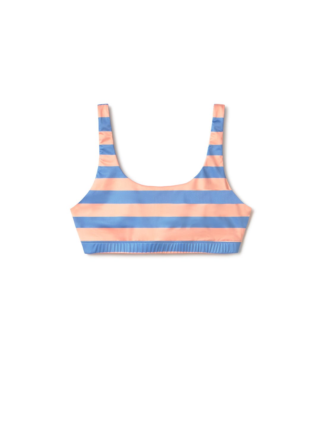 Denim blue striped bikini top women front