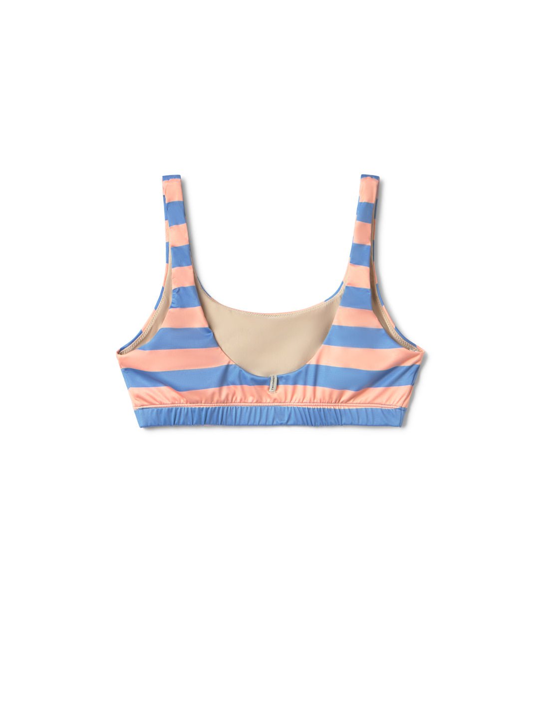 Denim blue striped bikini top women back