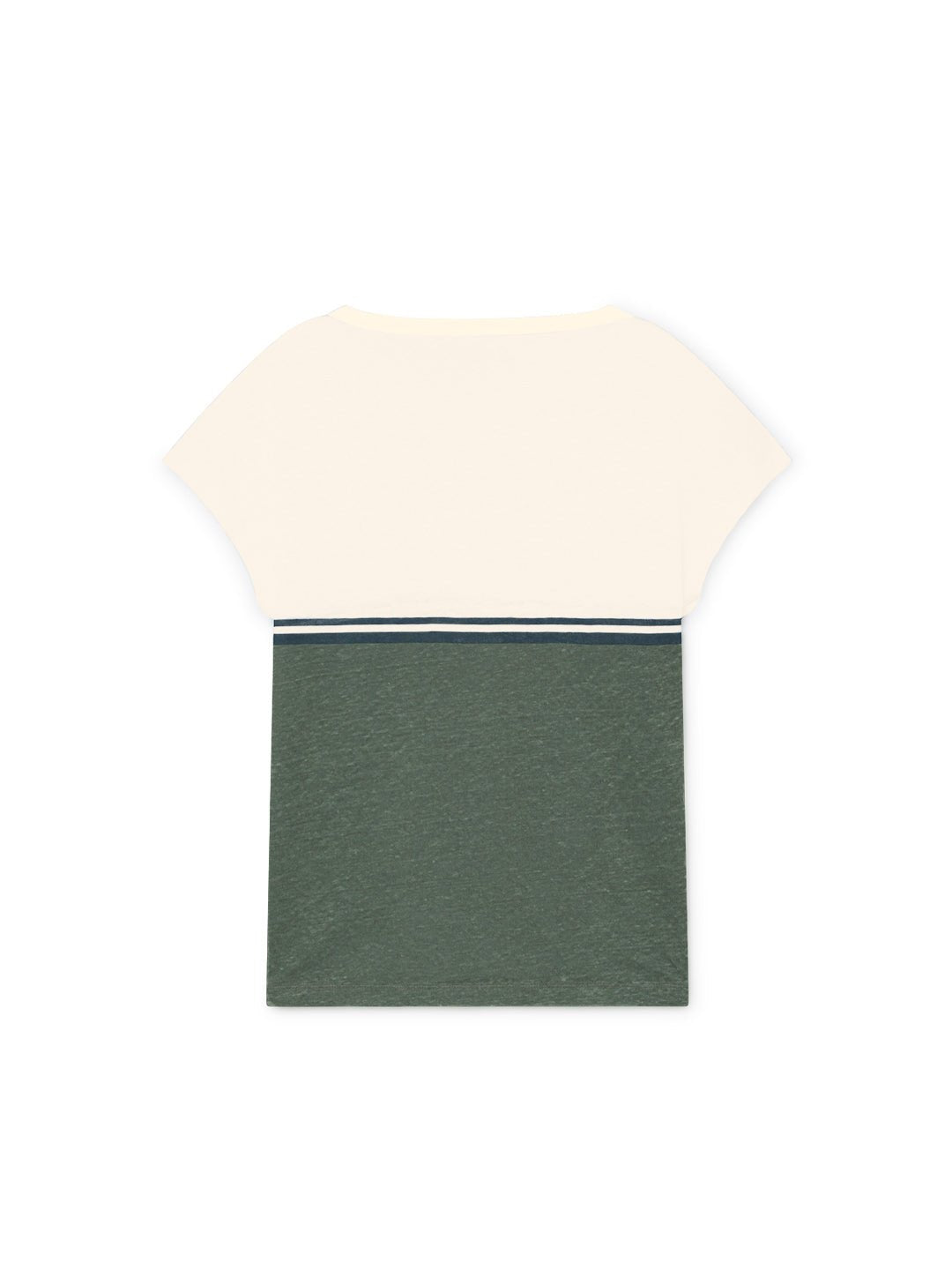 TWOTHIRDS Womens Tee: Quenac - Ecrue/Dusty Green back
