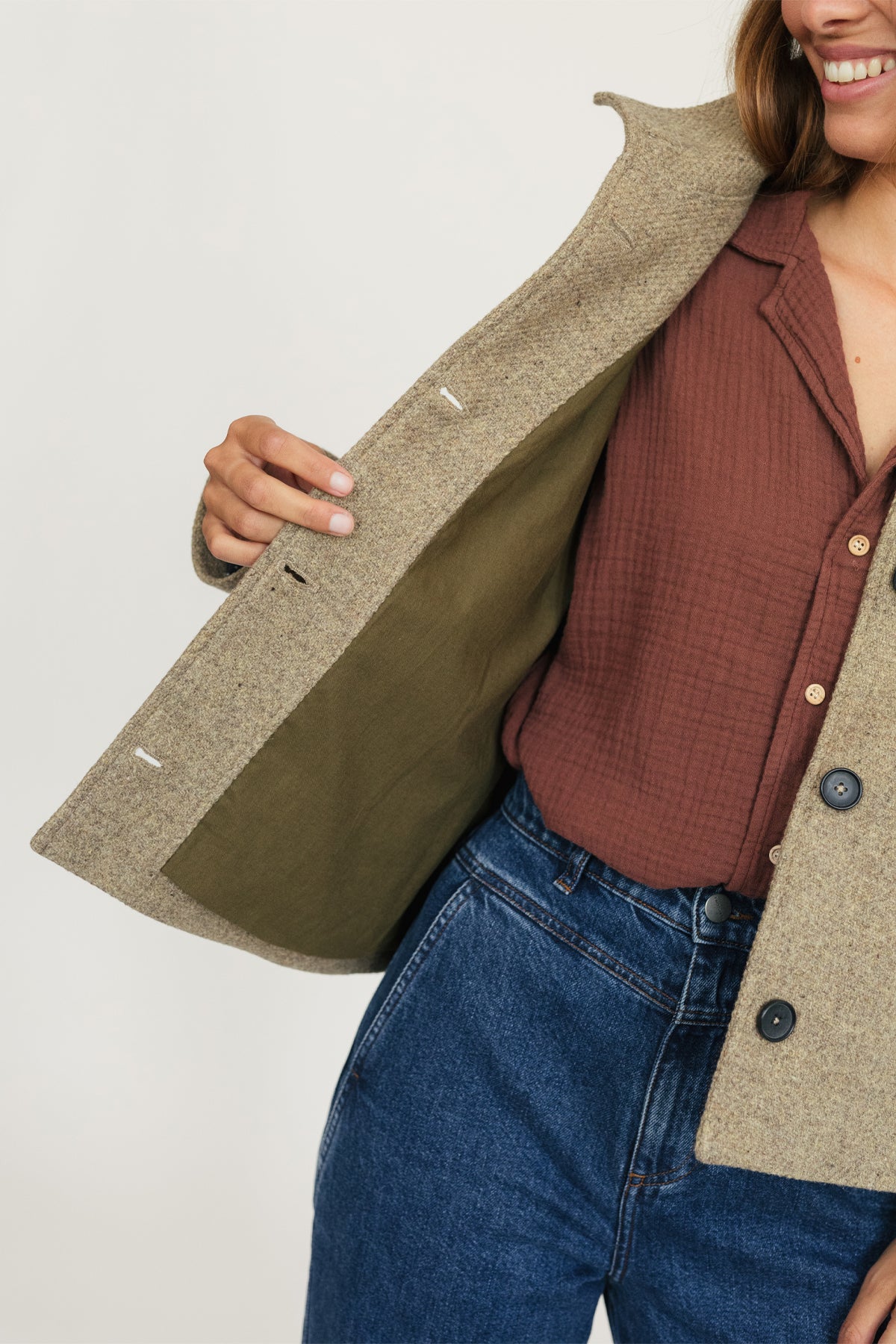 sustainable wool jacket for women