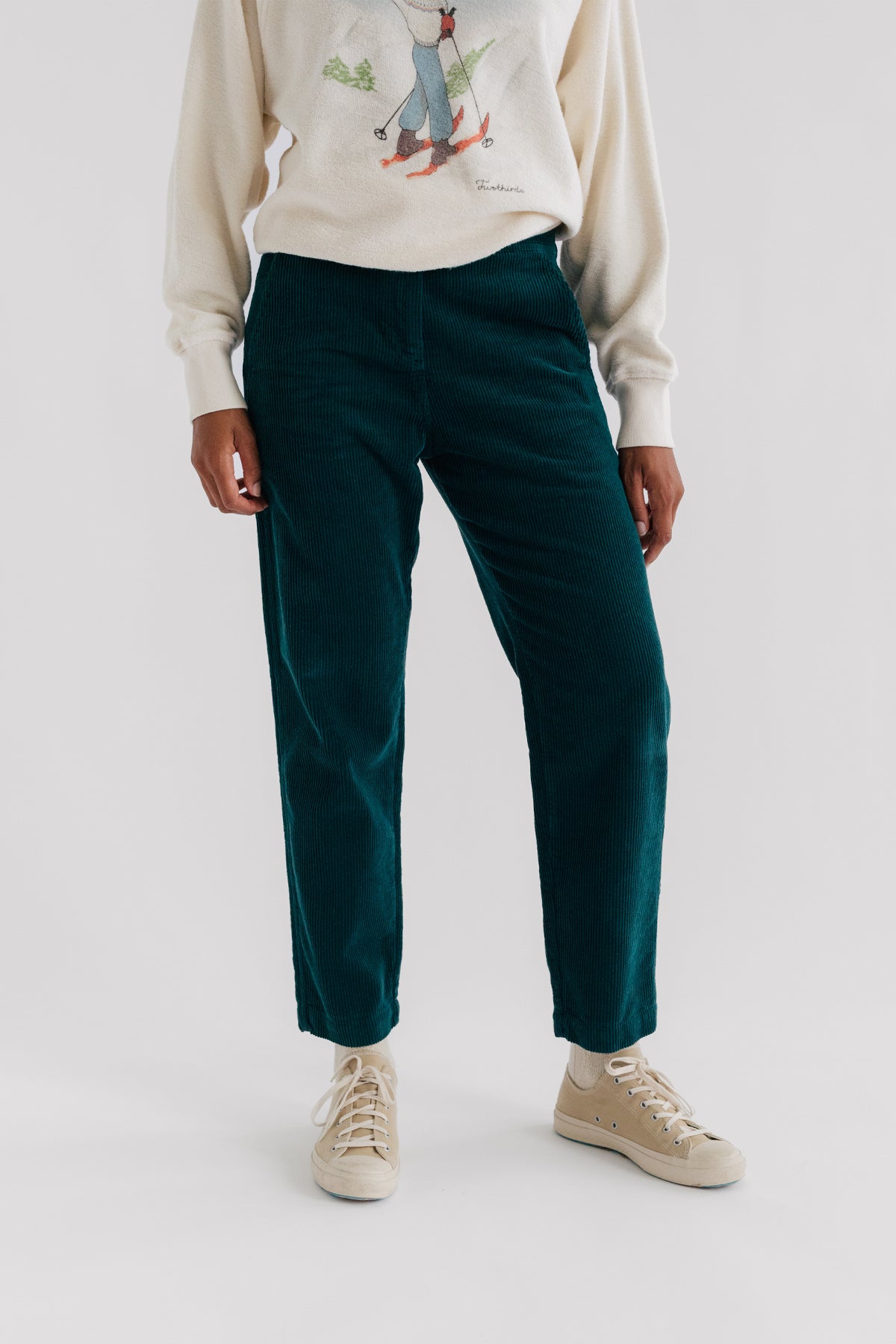 meta-hover, green corduroy comfortable pants