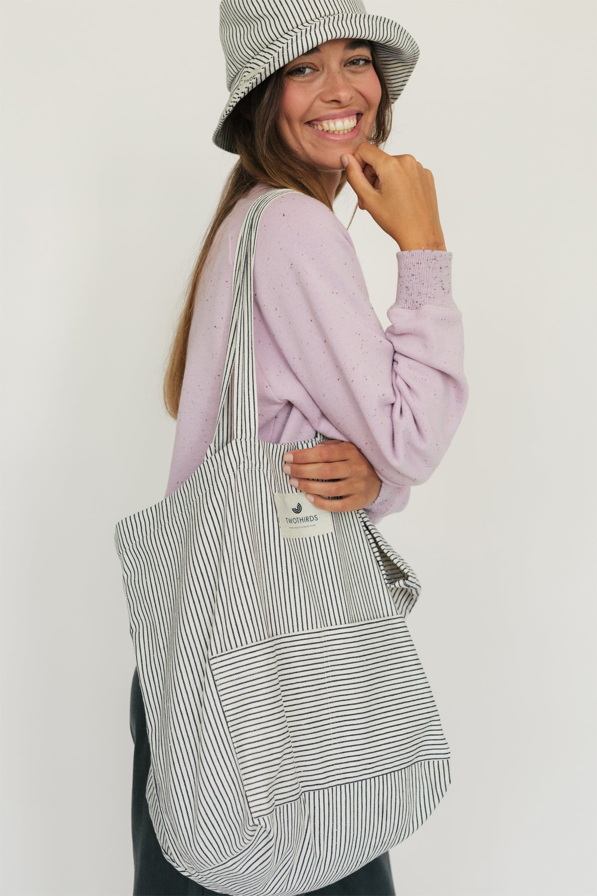 deadstock striped tote bag
