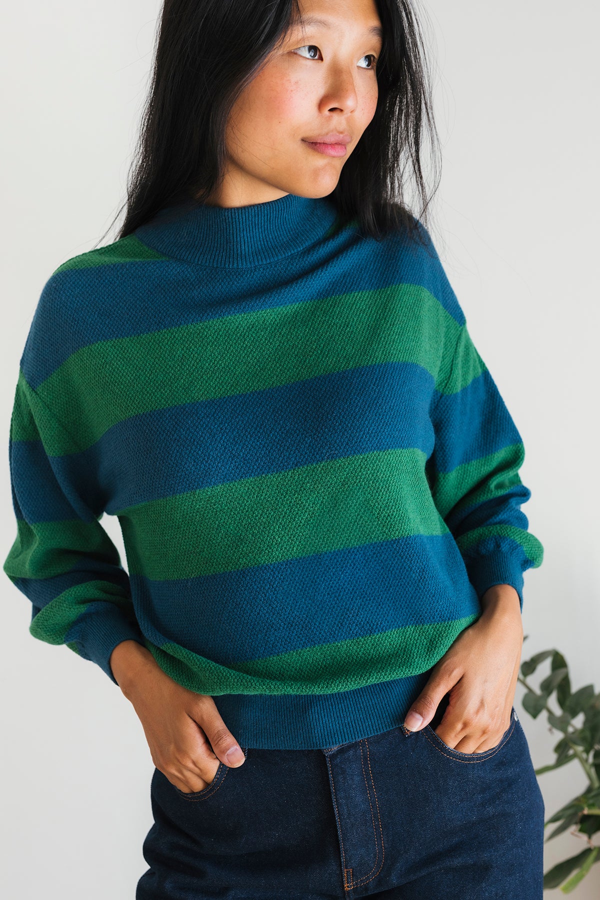 Sebastiana - Green Blue Stripes