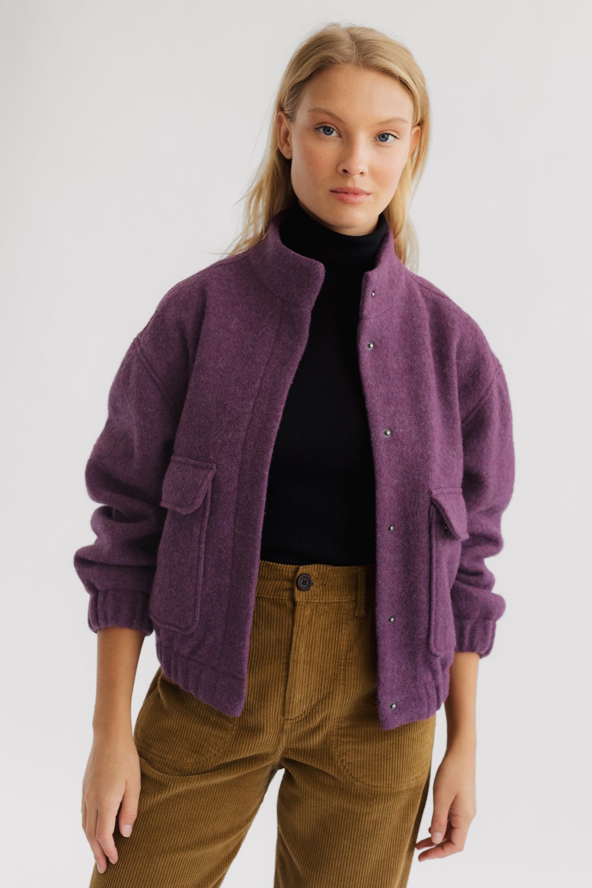 Boiled wool women jacket.