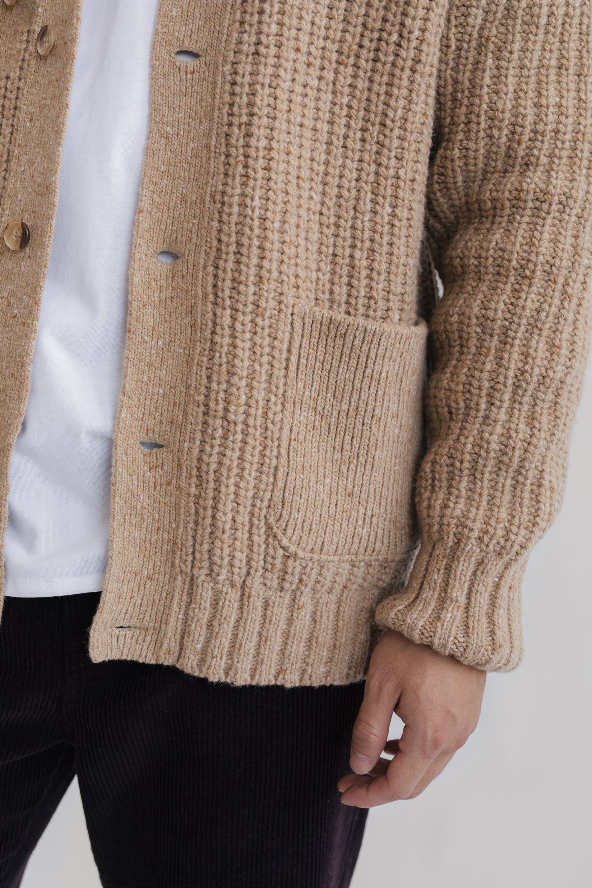 Mulesing-free wool cardigan