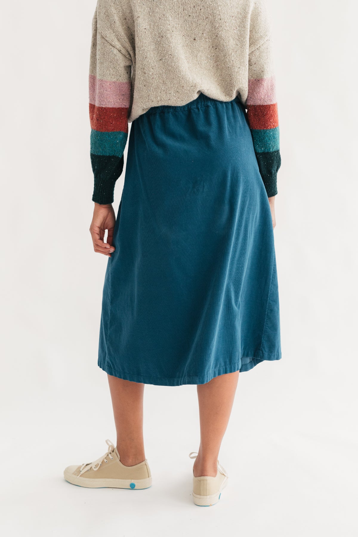 sustainable women's midi length skirt