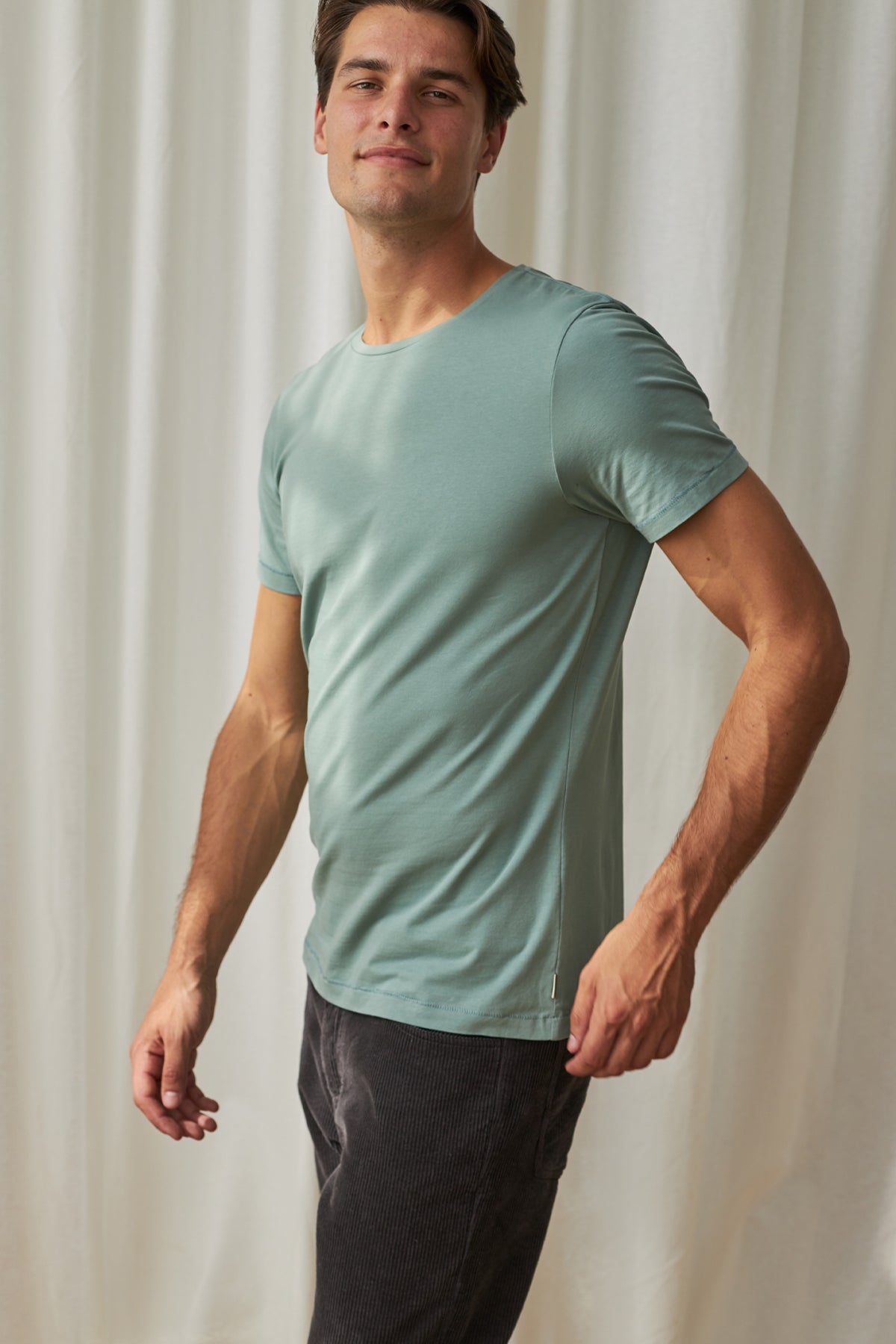 Organic cotton green tee for men