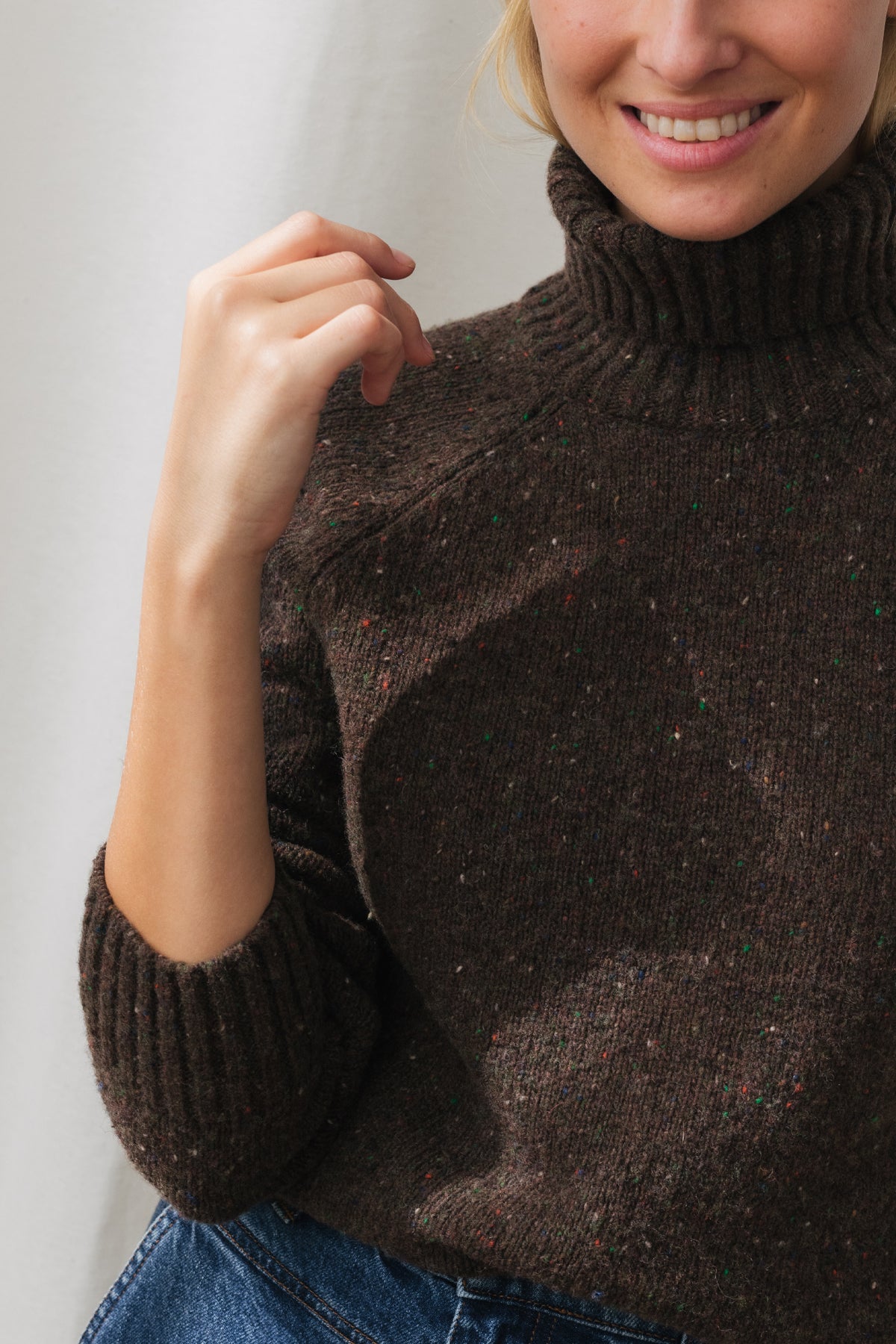 slow fashion turtleneck knit for woman