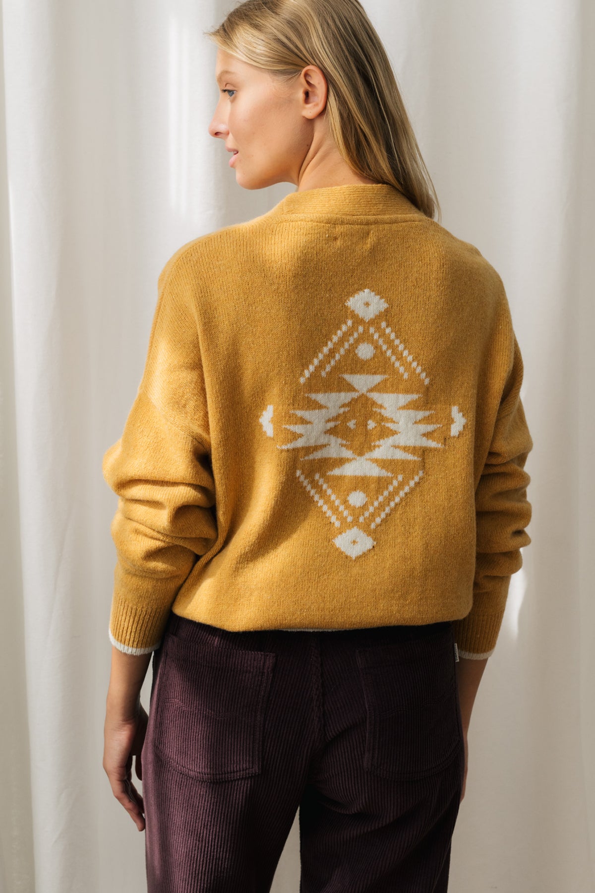 meta-hover, surf print sustainable cardigan