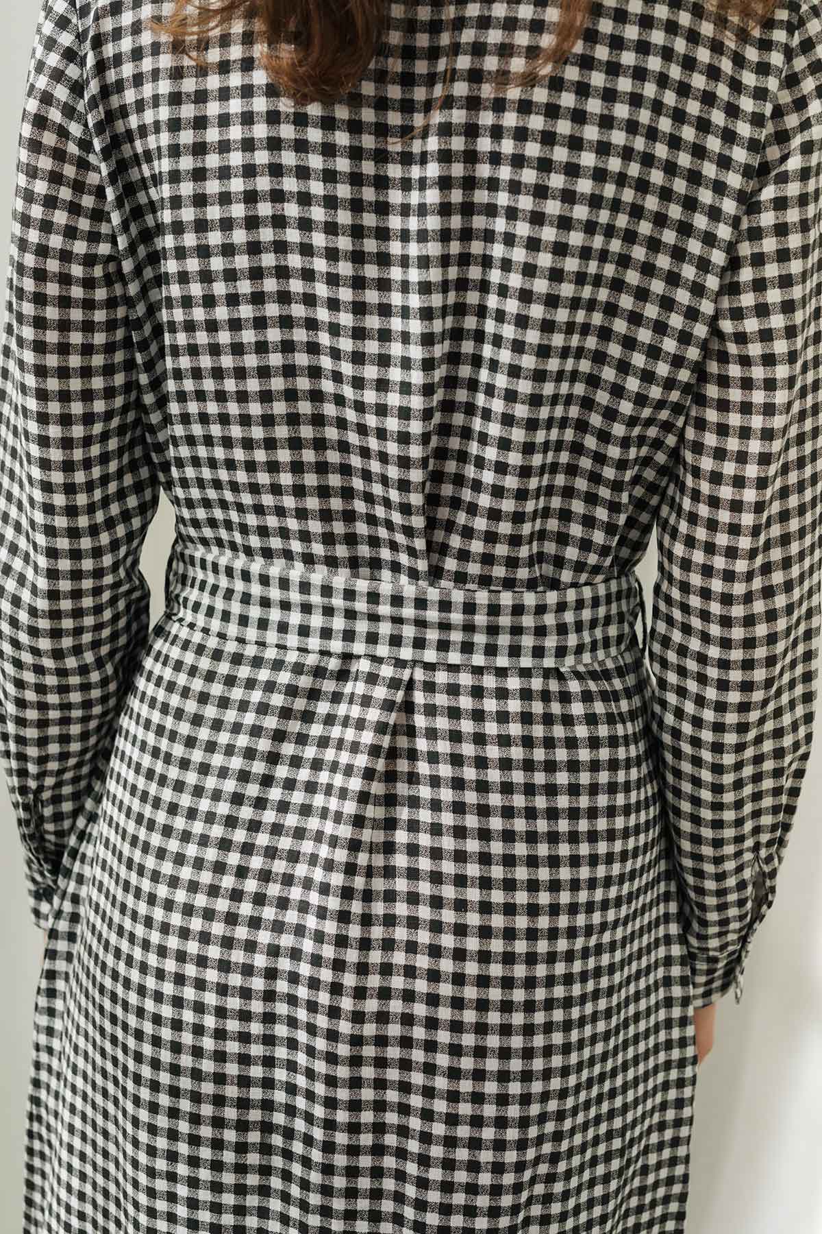 breathable vichy pattern dress