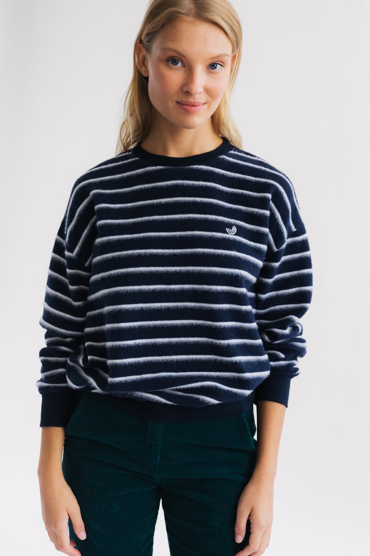 dyed yarn striped women sweater