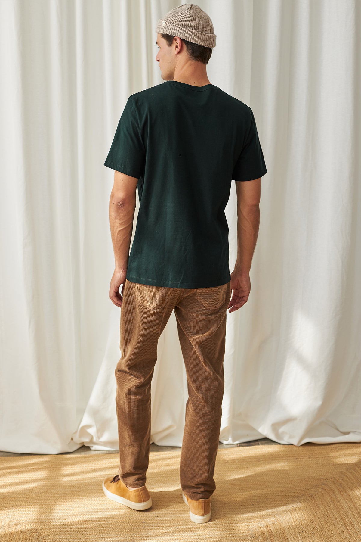 vegan-friendly green tee for men