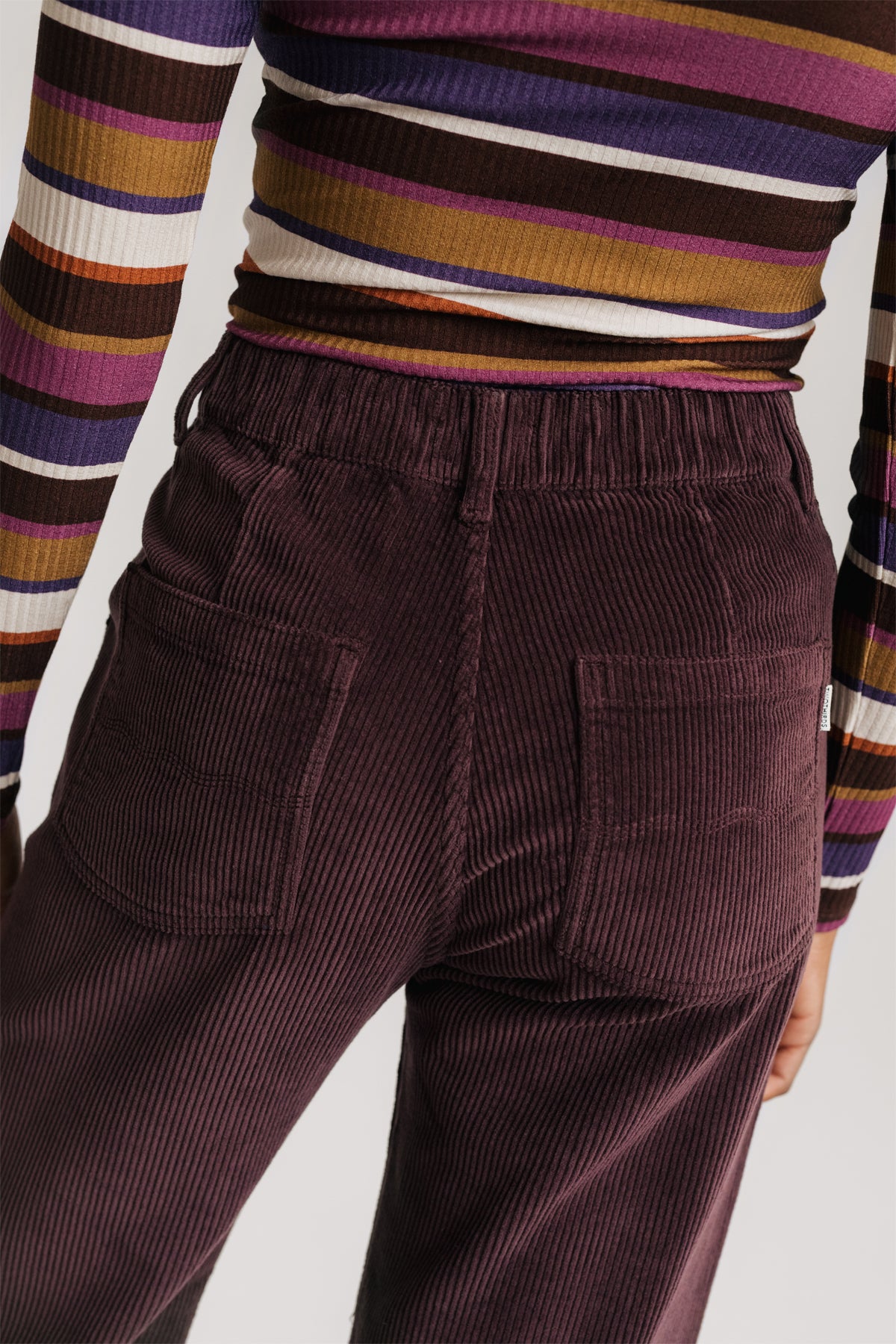 four pockets and elasticated waistband corduroy pants 