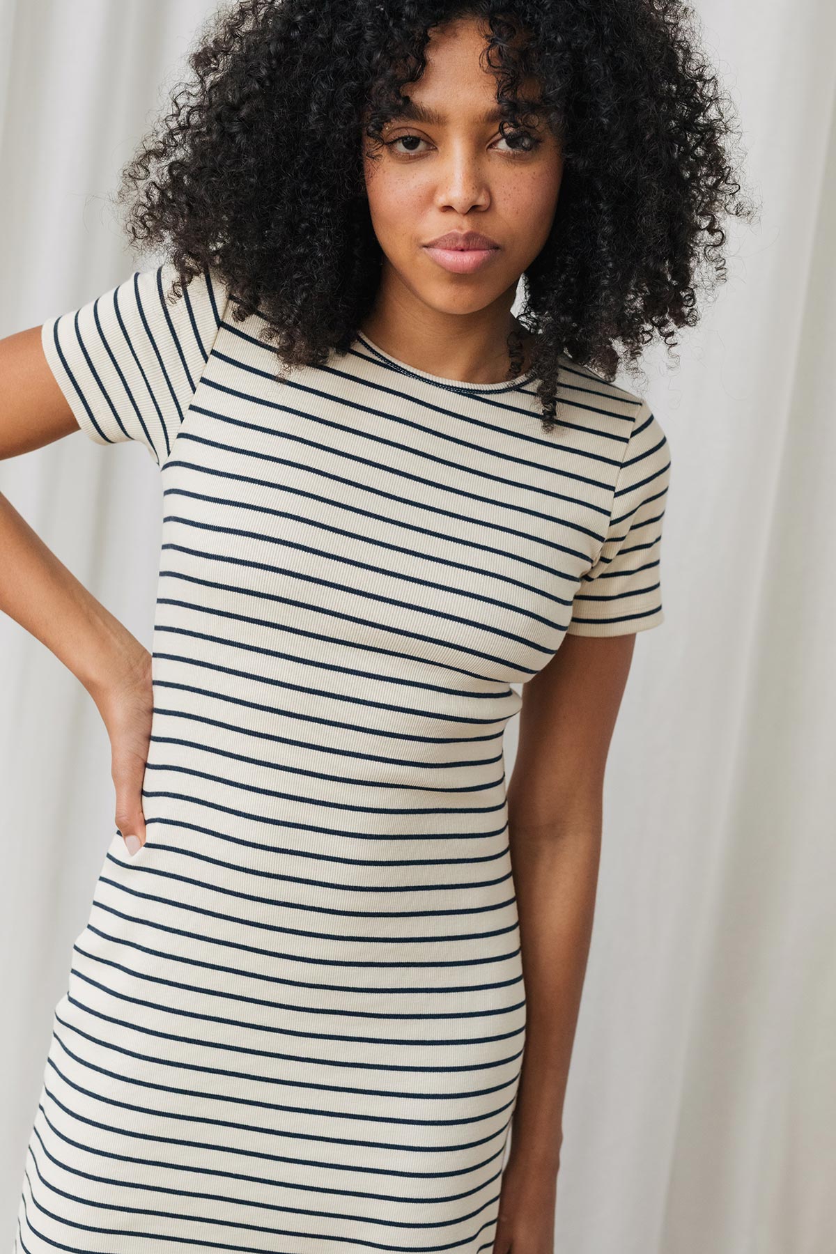 meta-preview, Striped organic midi dress