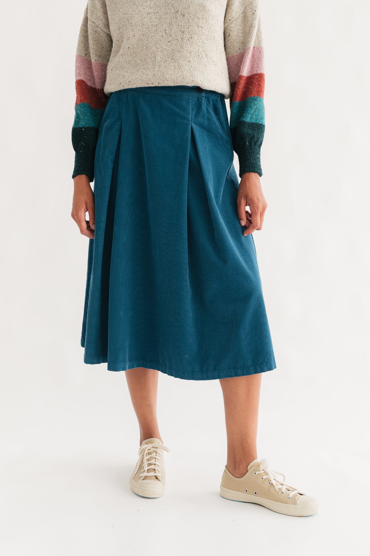 micro corduroy midi skirt